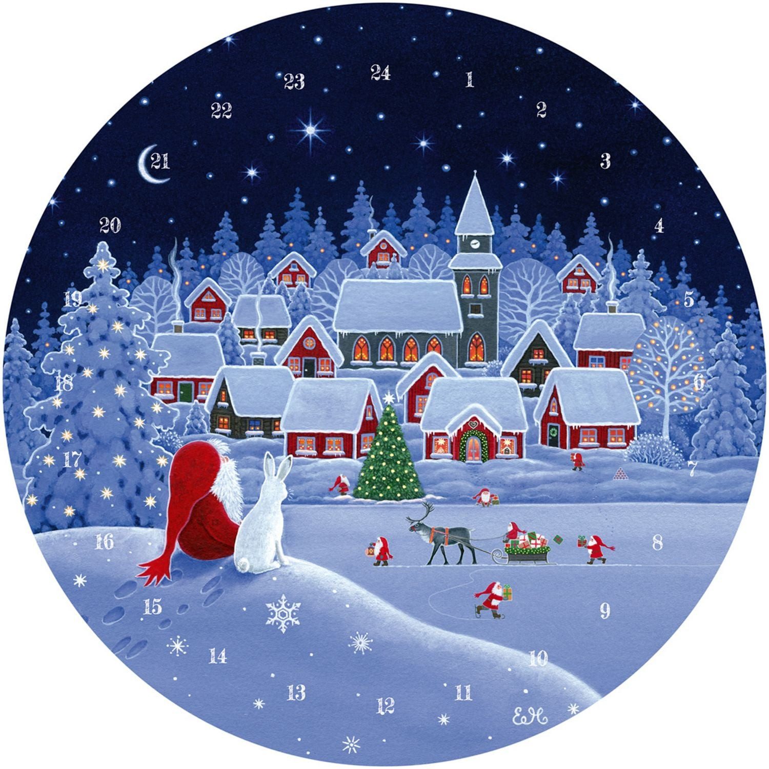 Korsch Verlag Wandkalender Adventskalender ""Tomtes fleißige Helfer""