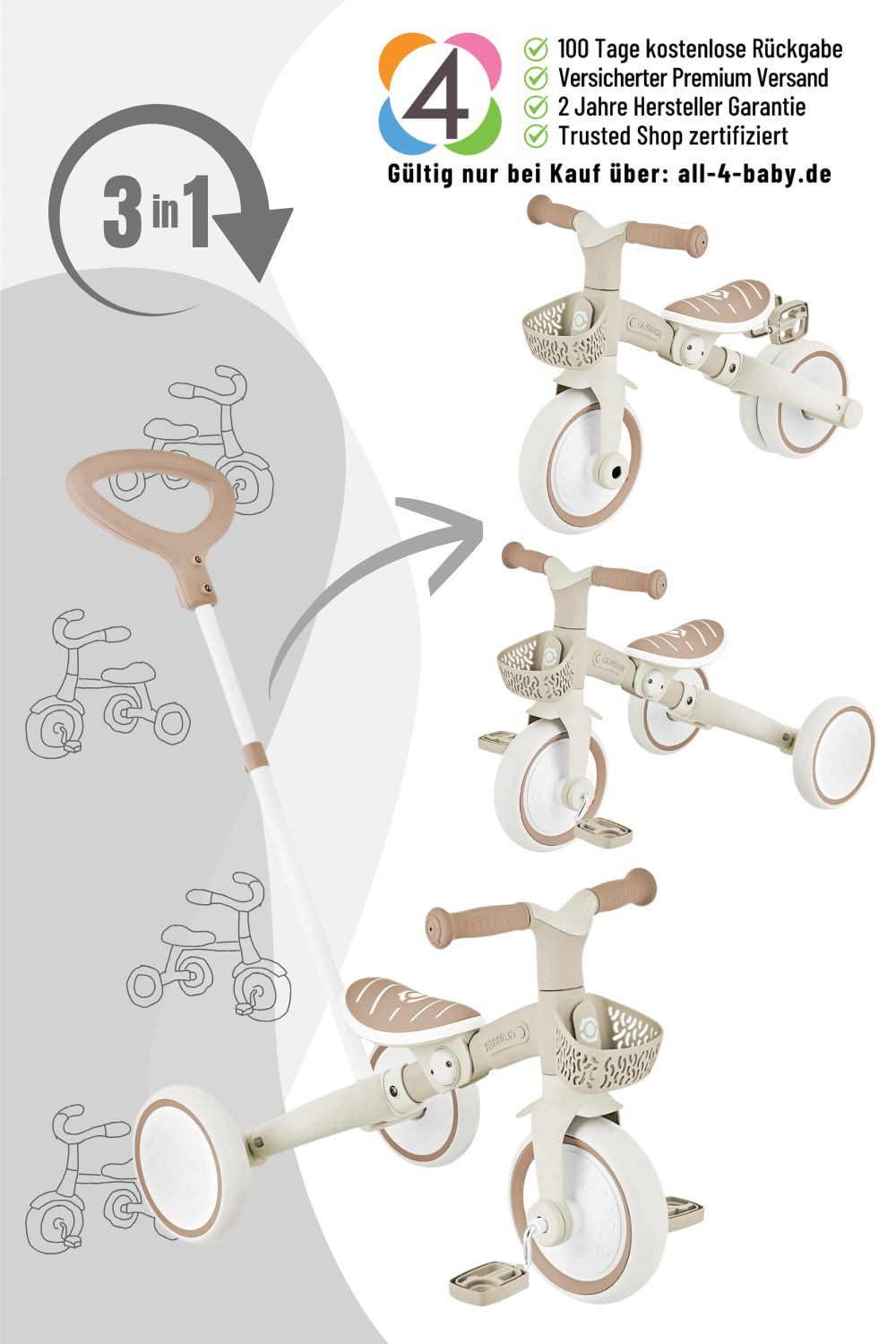 Globber Laufrad Learning Trike 3in1 Plus günstig online kaufen