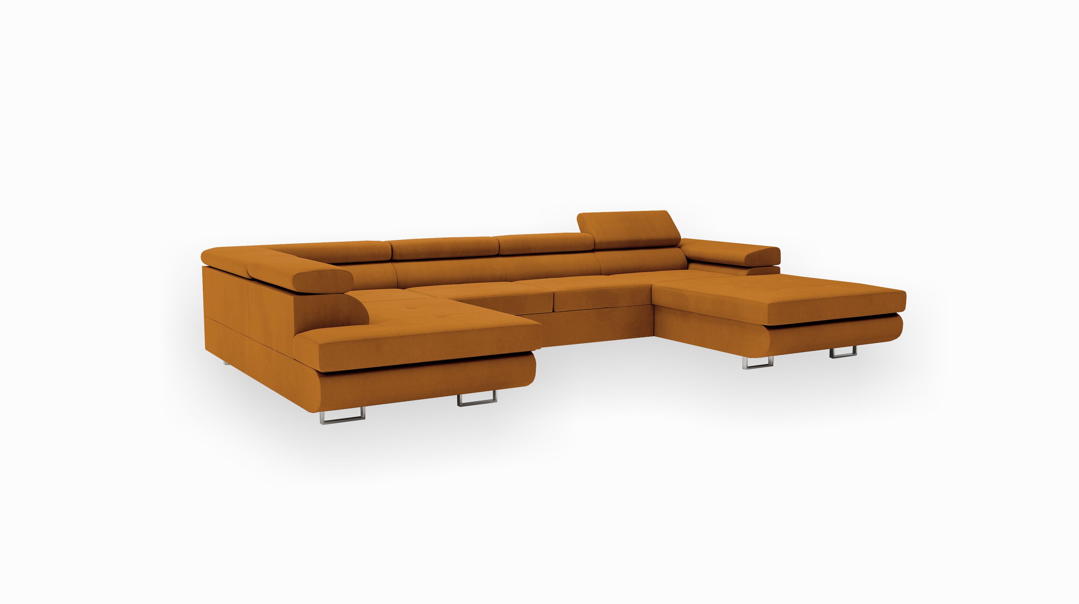 Goldstoff Wohnlandschaft mit Schlaffunktion, Couch für günstig online kaufen