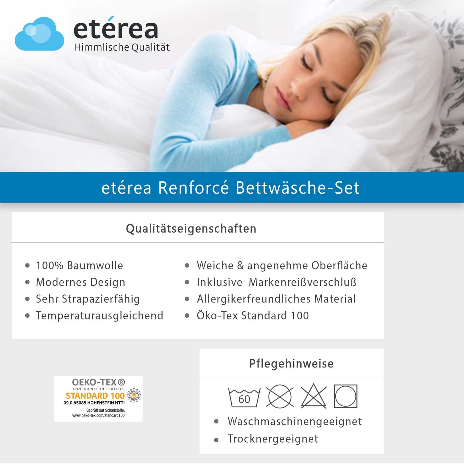 etérea Himmlische Qualität Bettwäsche etérea Renforcé Bettwäsche Rian Kariert Schwarz, Renforcé, 3 teilig