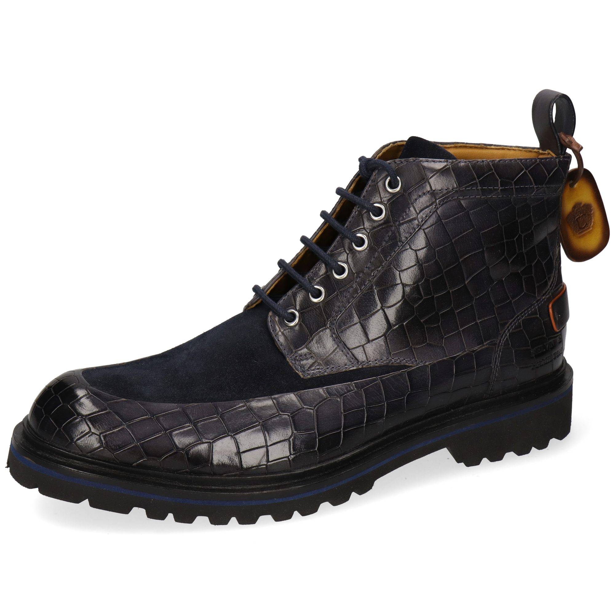 Melvin & Hamilton Pierce 23 Leder-Schnürstiefeletten für Herren Stiefelette Flache Absätze, Echtes Leder, Vegetabile Gerbung