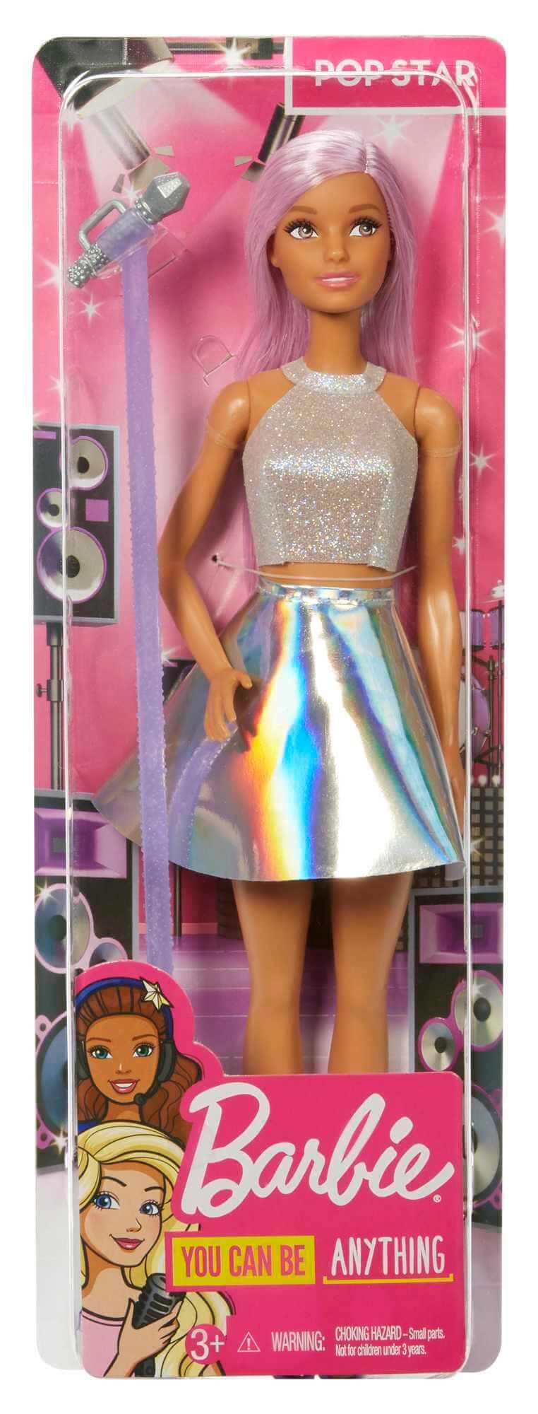 Mattel® Anziehpuppe Barbie Pop-Star-Puppe mit rosa Haaren - Sängerin mit Mi günstig online kaufen