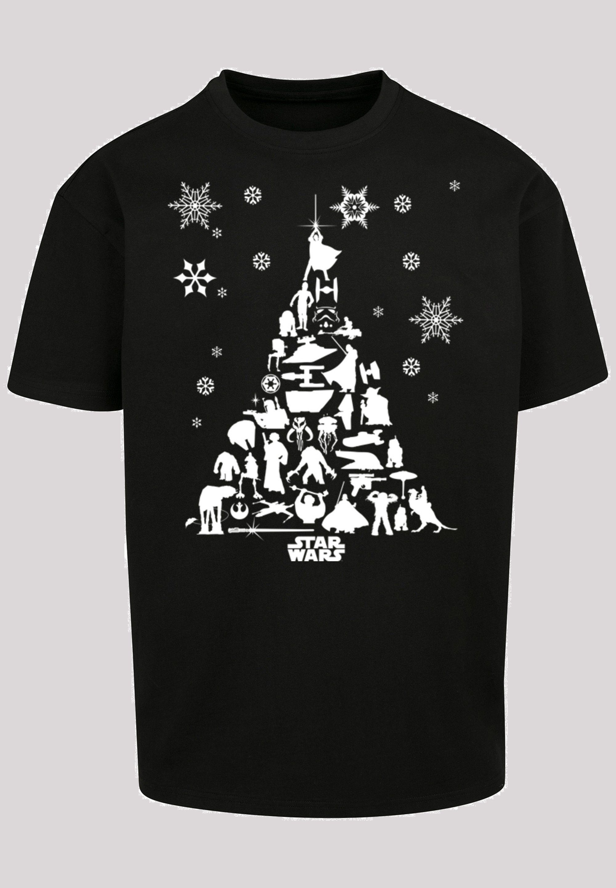 F4NT4STIC Kurzarmshirt Herren Star Wars Christmas Tree with Heavy Oversize Tee (1-tlg)