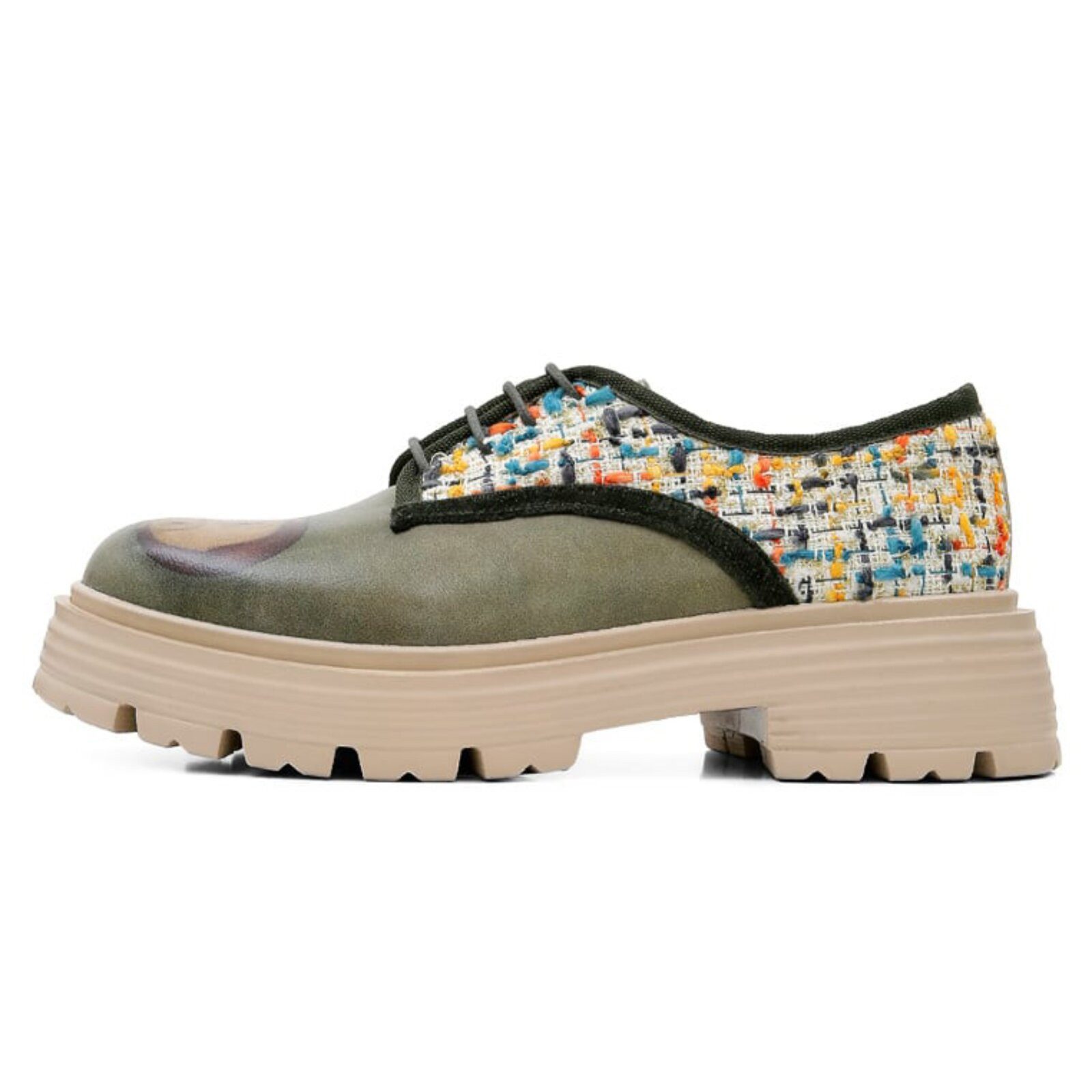 DOGO Brooklyn Painting-Of-A-Lady Damen Halbschuhe Ballerina Handgefertigt