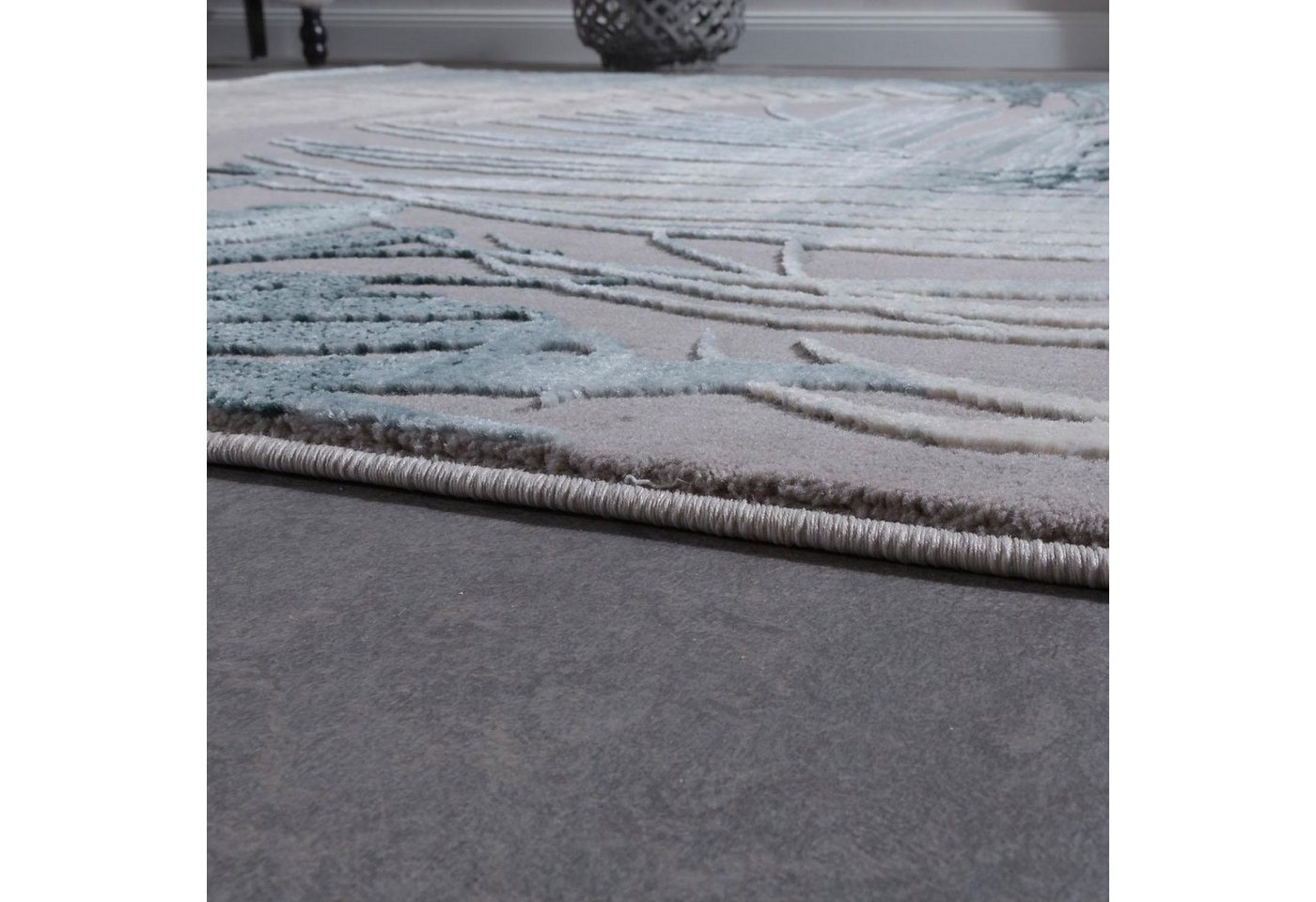Teppich »Theresa 026«, Paco Home, rechteckig, Höhe 16 mm, Kurzflor mit 3D-Design, Blätter Motiv, ideal im Wohnzimmer & Schlafzimmer-HomeTrends