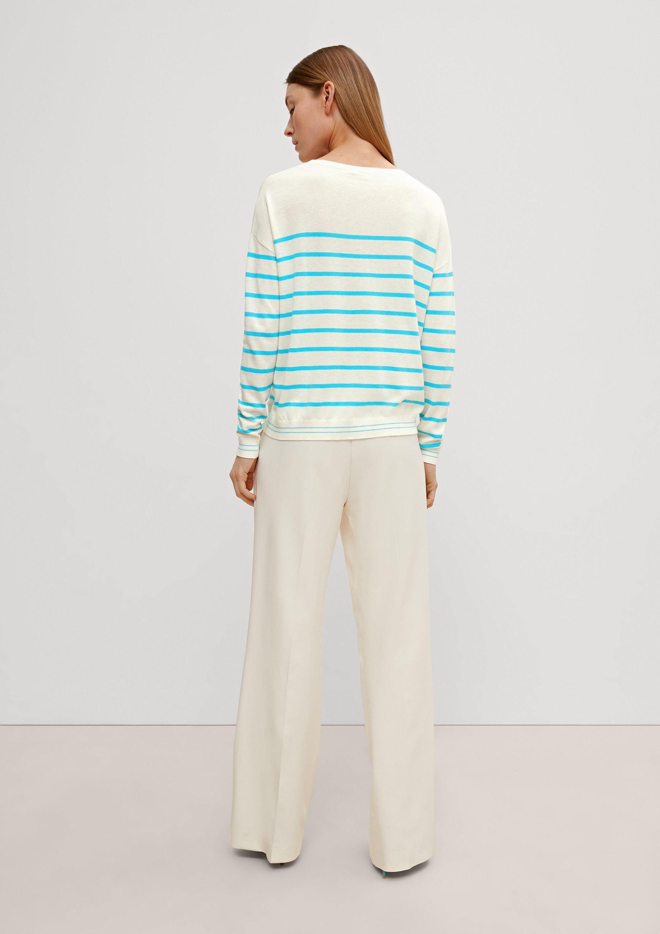 comma Longpullover Strickpullover Strickpullover aus Leinenmix