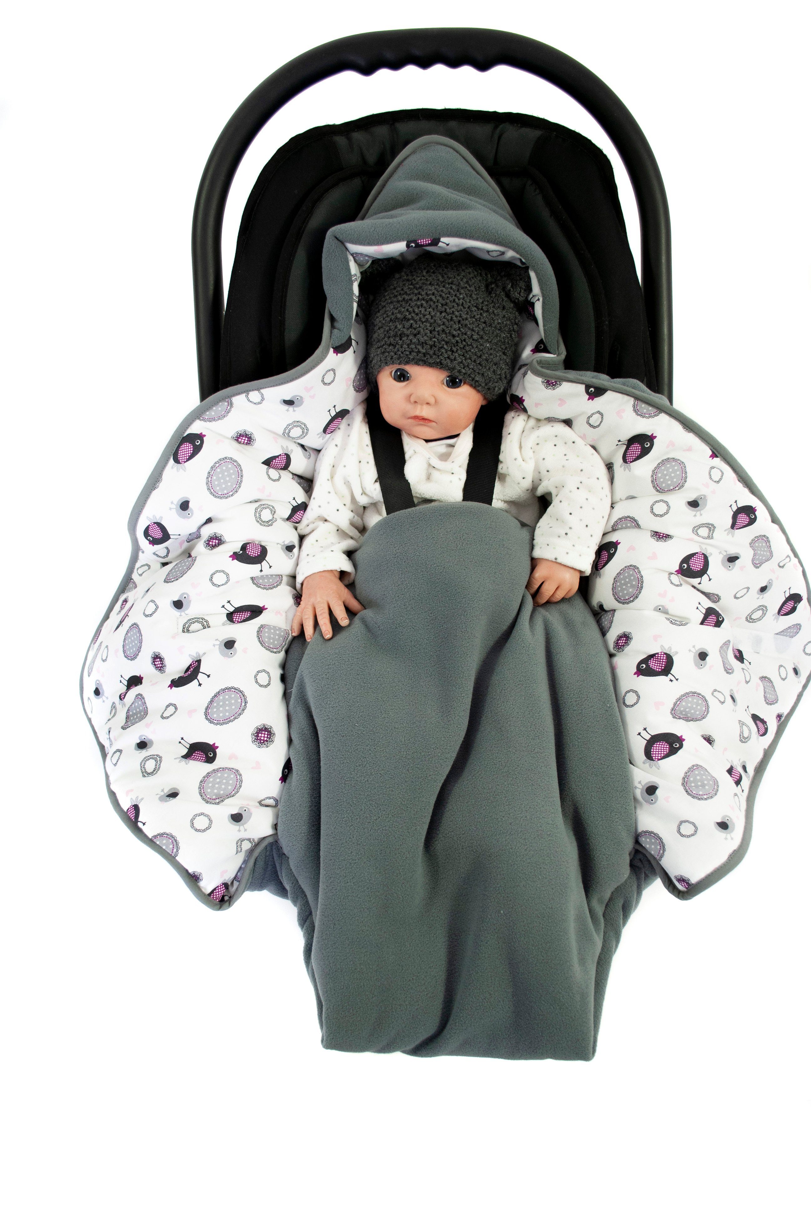 Babydecke »Einschlagdecke Babyschalenfußsack Kinderwagenfußsack Winter XL«,  HOBEA-Germany, passend für Babyschalen mit 3- und 5-Punkt-Gurtsystem