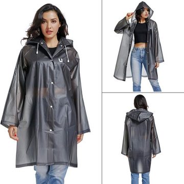 Rnemitery Regenmantel Regenponcho Regenmantel für Damen Herren, Wasserdicht für Wandern (mit Kapuze) mit Kapuze