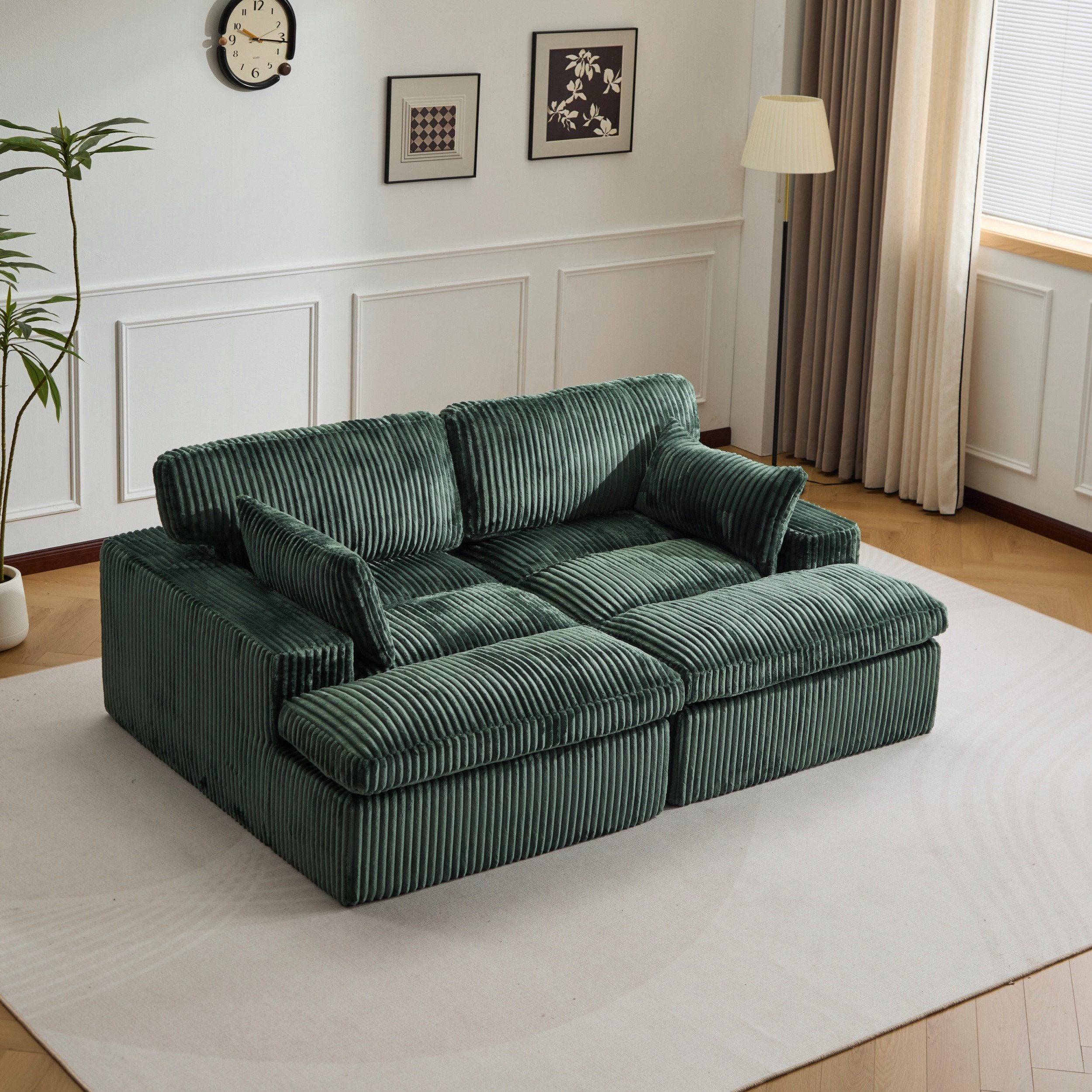 Leawin Loungesofa Modulares Cordsofa, Doppelschlafsofa, geeignet günstig online kaufen