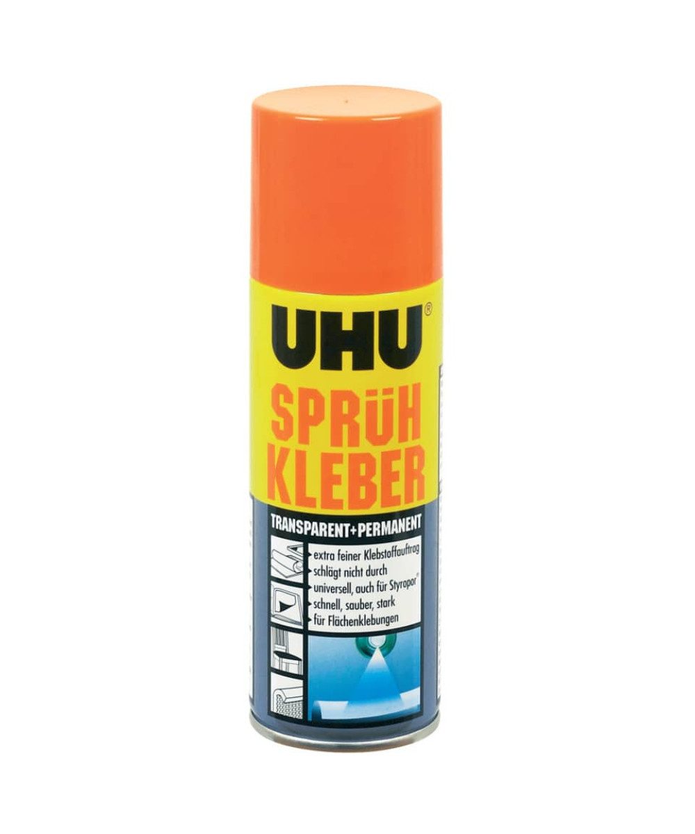 UHU Sprühkleber UHU Sprühkleber 200ml, (Packung, 1-tlg), Glasklar, für unsichtbare Verbindungen