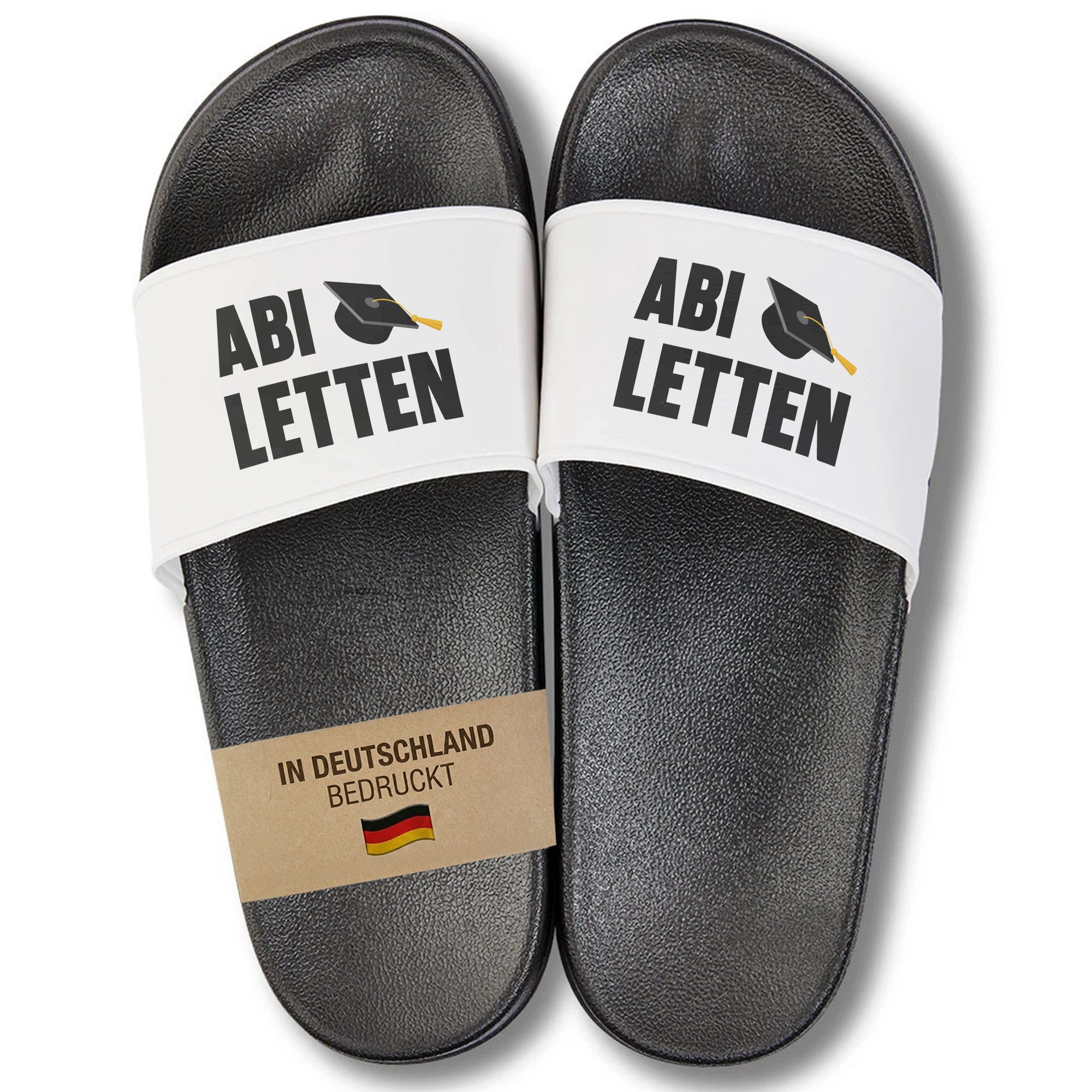 Geschenk zum Abitur Abi Badelatschen Abiletten für Absolventen Badepantolette