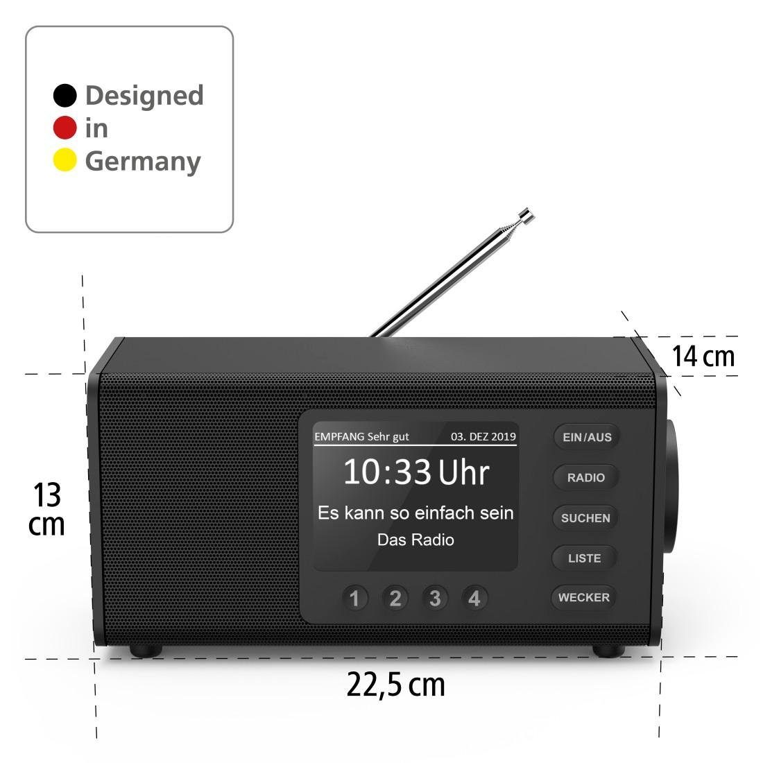 Hama Digitalradio (DAB) FM/DAB/DAB+, "DR1000DE", W) Digitalradio Internetradio (5 Schwarz