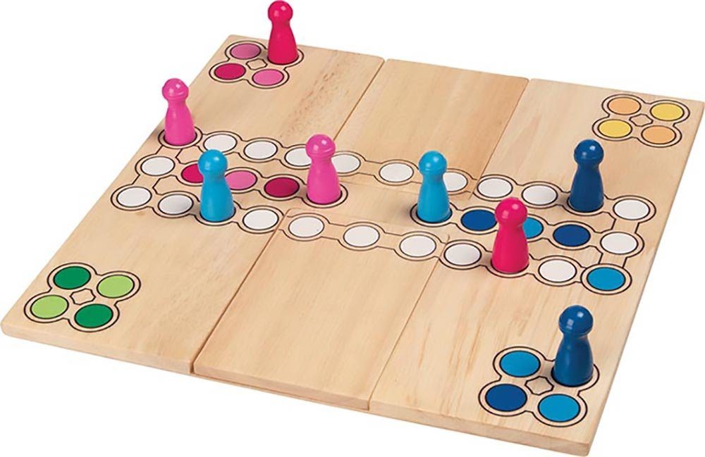 goki Spiel Brettspiel Ludo, Gesellschaftsspiel, mit anpassbarem Spielfeld