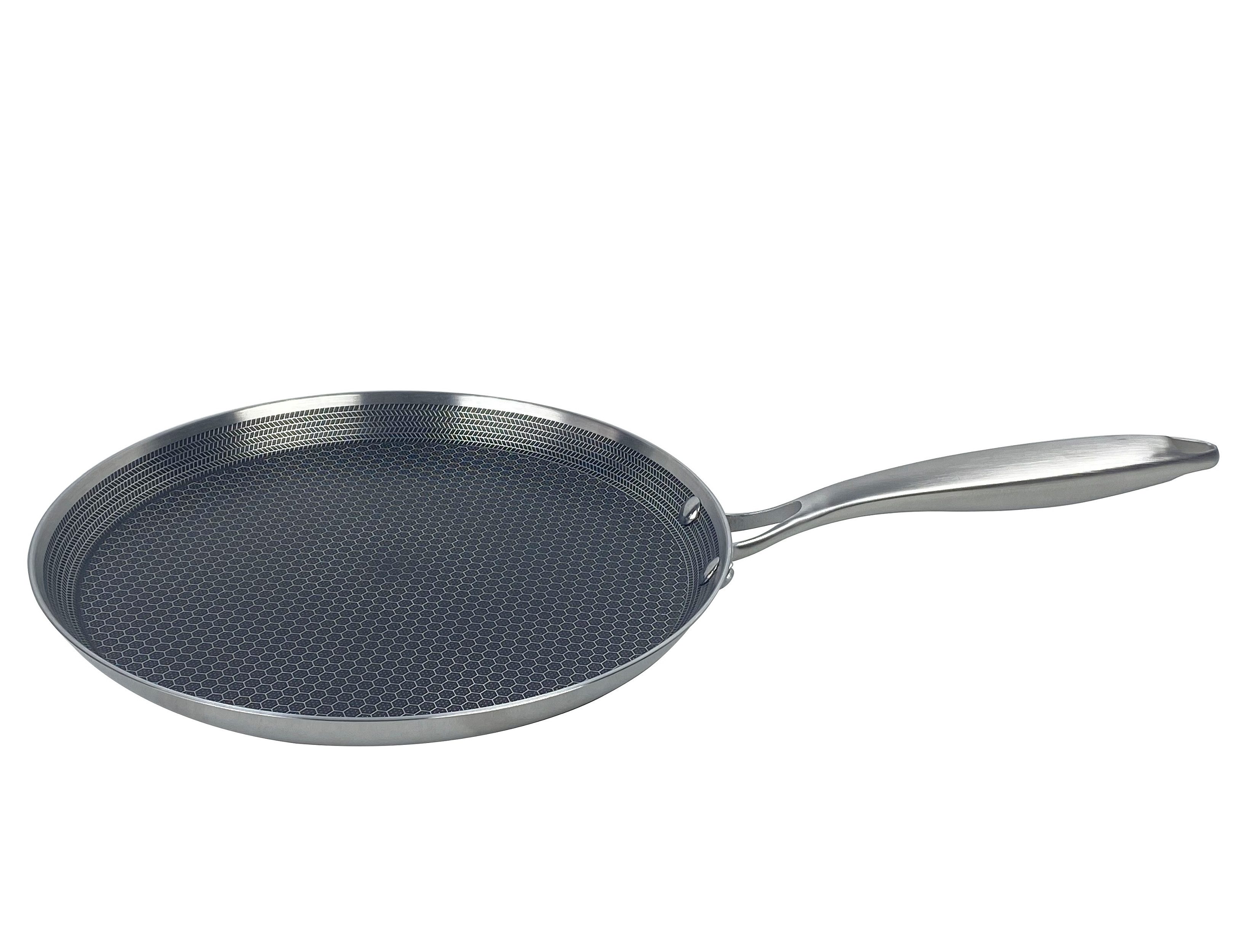 Rungassi Pfannen-Set Crepespfanne Pfannkuchen Pancake Pfanne Ø24cm Edelstahl AntiHaft, Material: Edelstahl