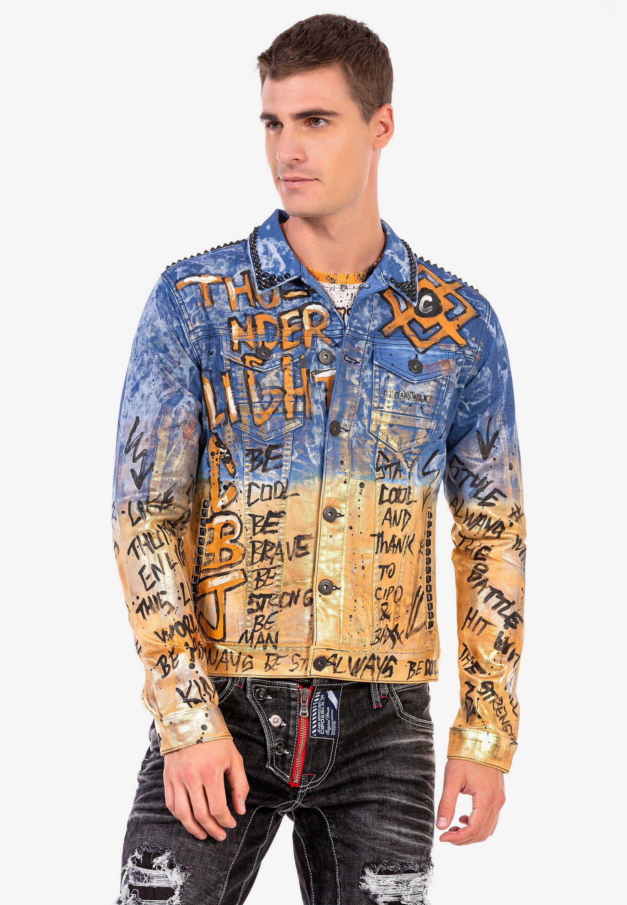 Baxx Jeansjacke Graffiti-Design Cipo in coolem &