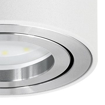 SSC-LUXon Aufbauleuchte CELI-1W Aufbauspot flach weiss schwenkbar mit fourSTEP LED Modul 5W, Neutralweiß