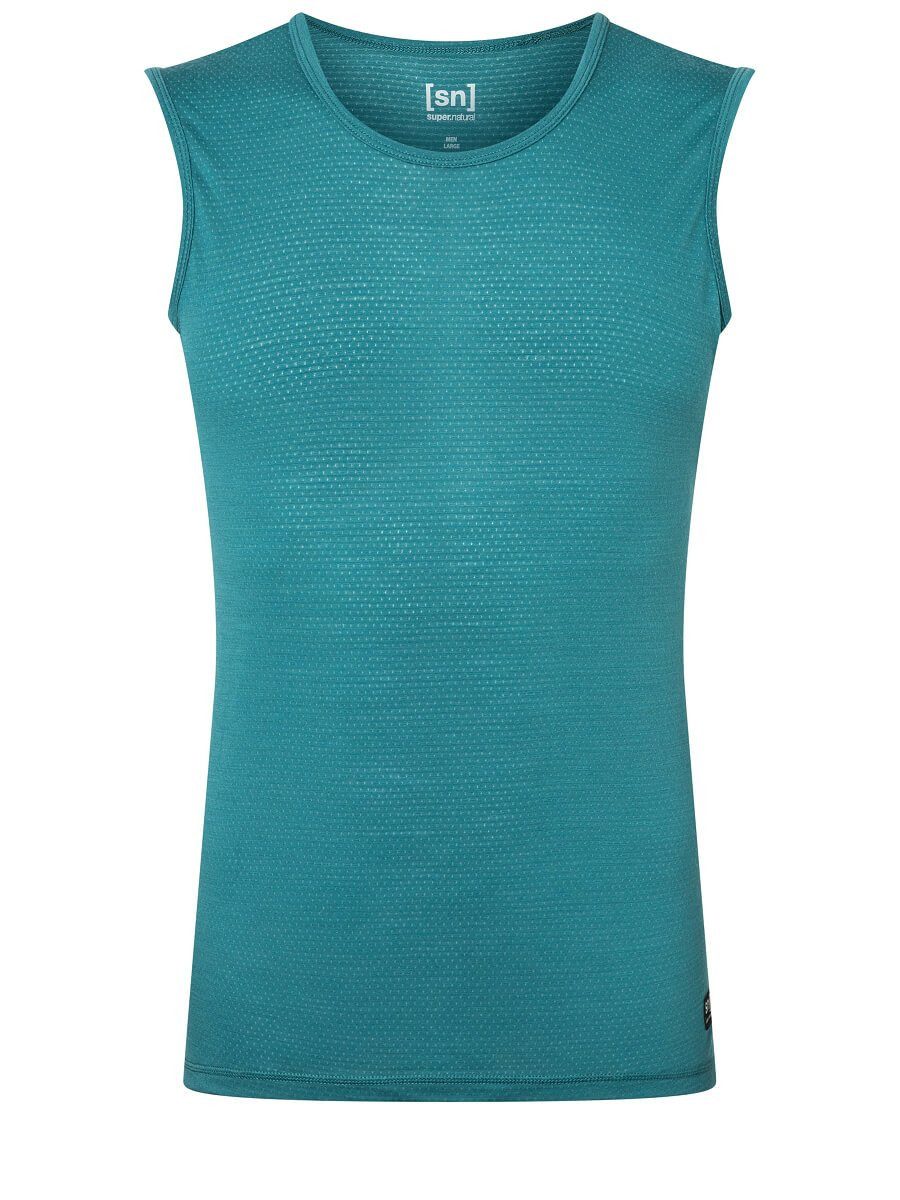 SUPER.NATURAL Tanktop Unterwäsche Unterhemd Merino Unstoppable Under hydroblau Herren