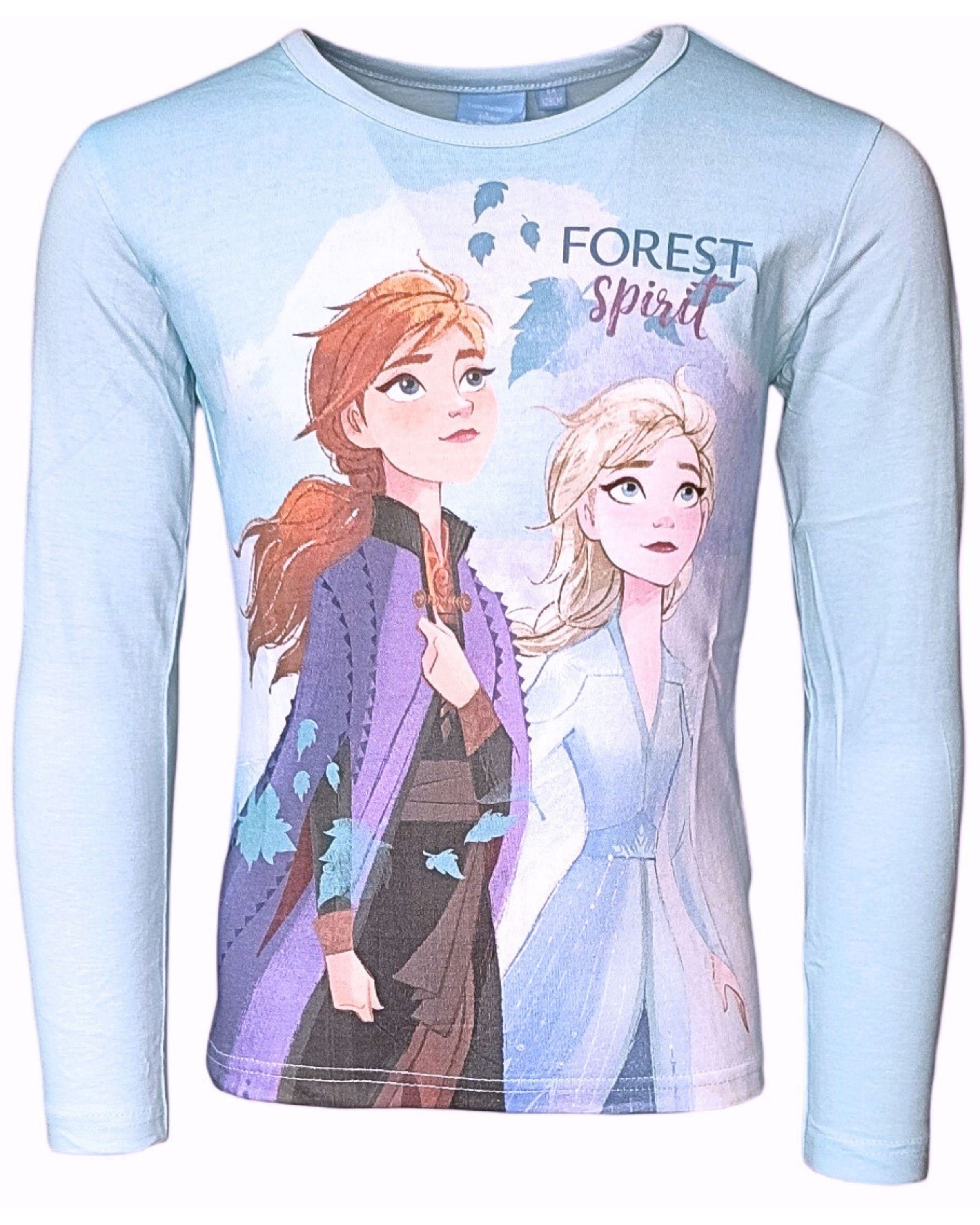 Disney Frozen Langarmshirt Elsa & Anna - Forest Spirit Mädchen Shirt aus Baumwolle Gr. 92-128 cm