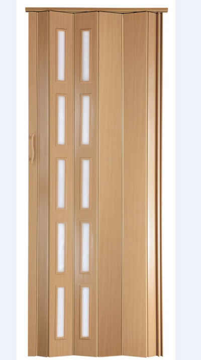 Standom Falttür Schiebetür Buche (Erle) Fenster H. 201 cm für Türbreite bis 94 cm st5 (1 Karton, 1-St., 1 Set), teils vormontiert