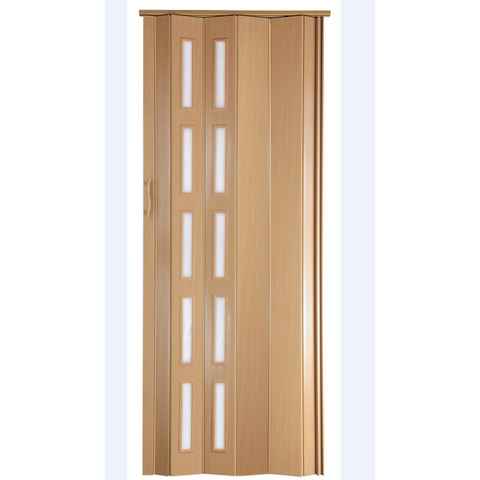 Standom Falttür Schiebetür Buche (Erle) Fenster H. 201 cm für Türbreite bis 80 cm st5 (1 Karton, 1-St., 1 Set), teils vormontiert