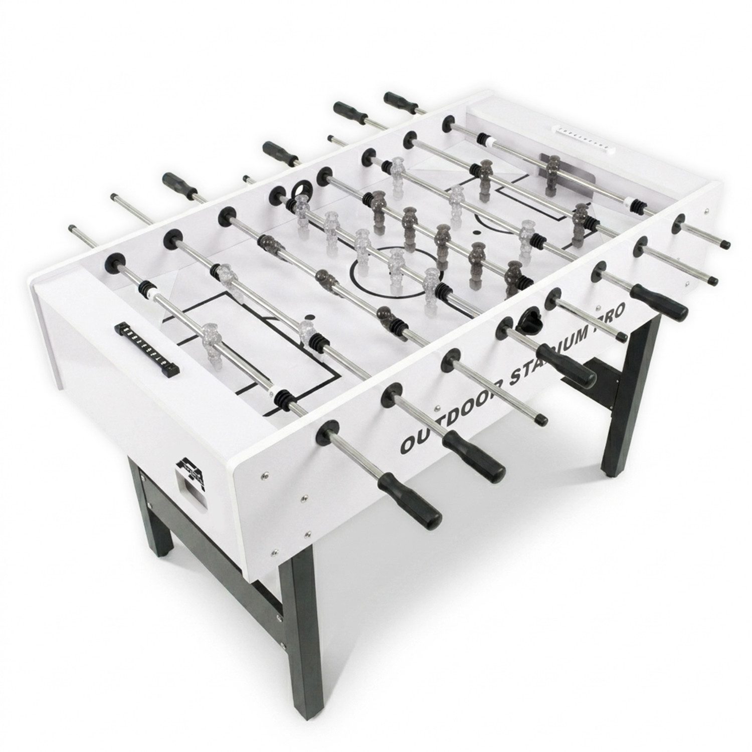 FASports Kickertisch Outdoor Stadium Pro, wasserfester Fußballtisch, Kicker Outdoor/Indoor (Geschenk Idee zum Geburtstag, 1-tlg., Turniergröße, Tischkicker für draußen und drinnen), witterungs- und UV-beständige Beschichtung, rostfreier Stahl