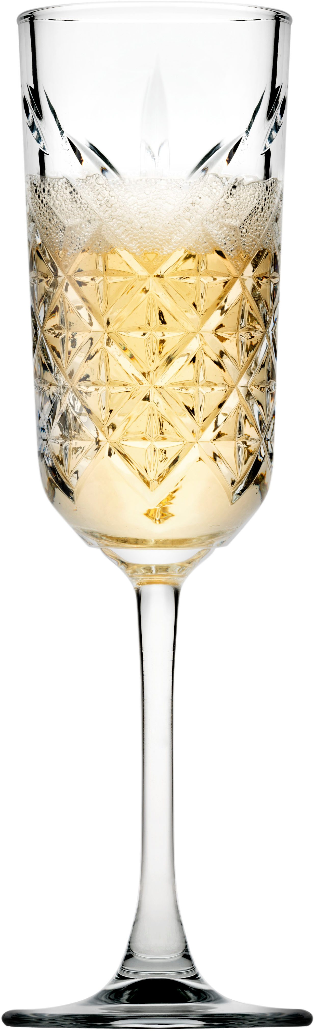 Pasabahce Sektglas Timeless, 17,5 cl, 4 Stück, 4-tlg., Glas, Strukturglas, spülmaschinengeeignet