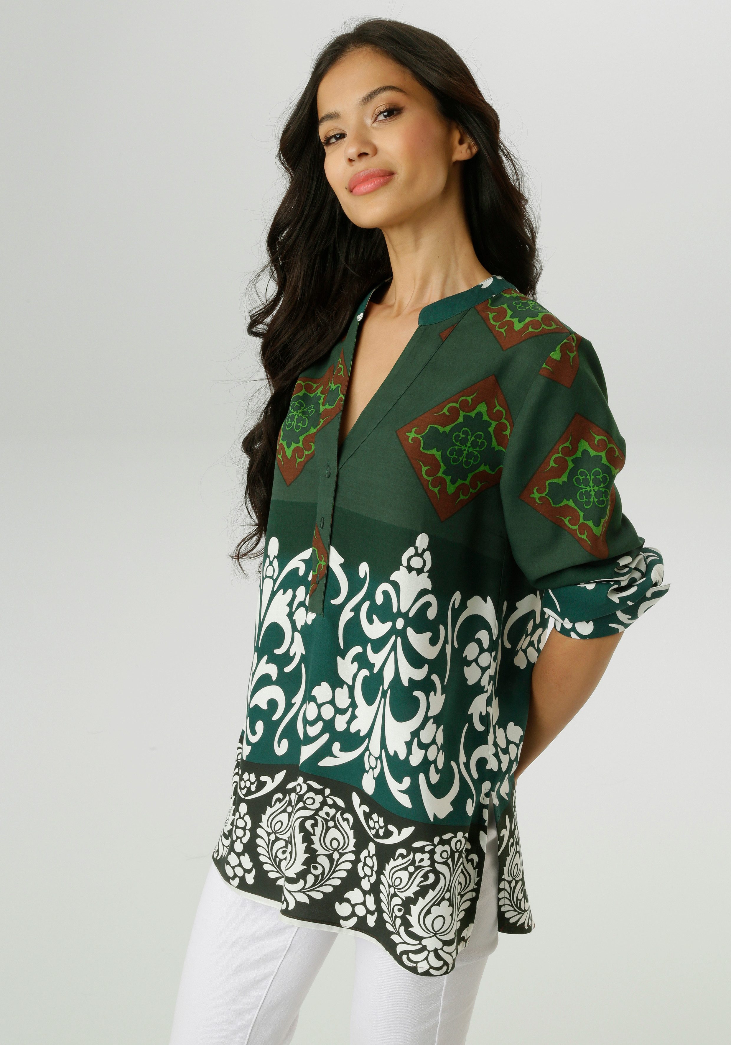 Aniston SELECTED Longbluse mit stilvollen Ornamenten günstig online kaufen