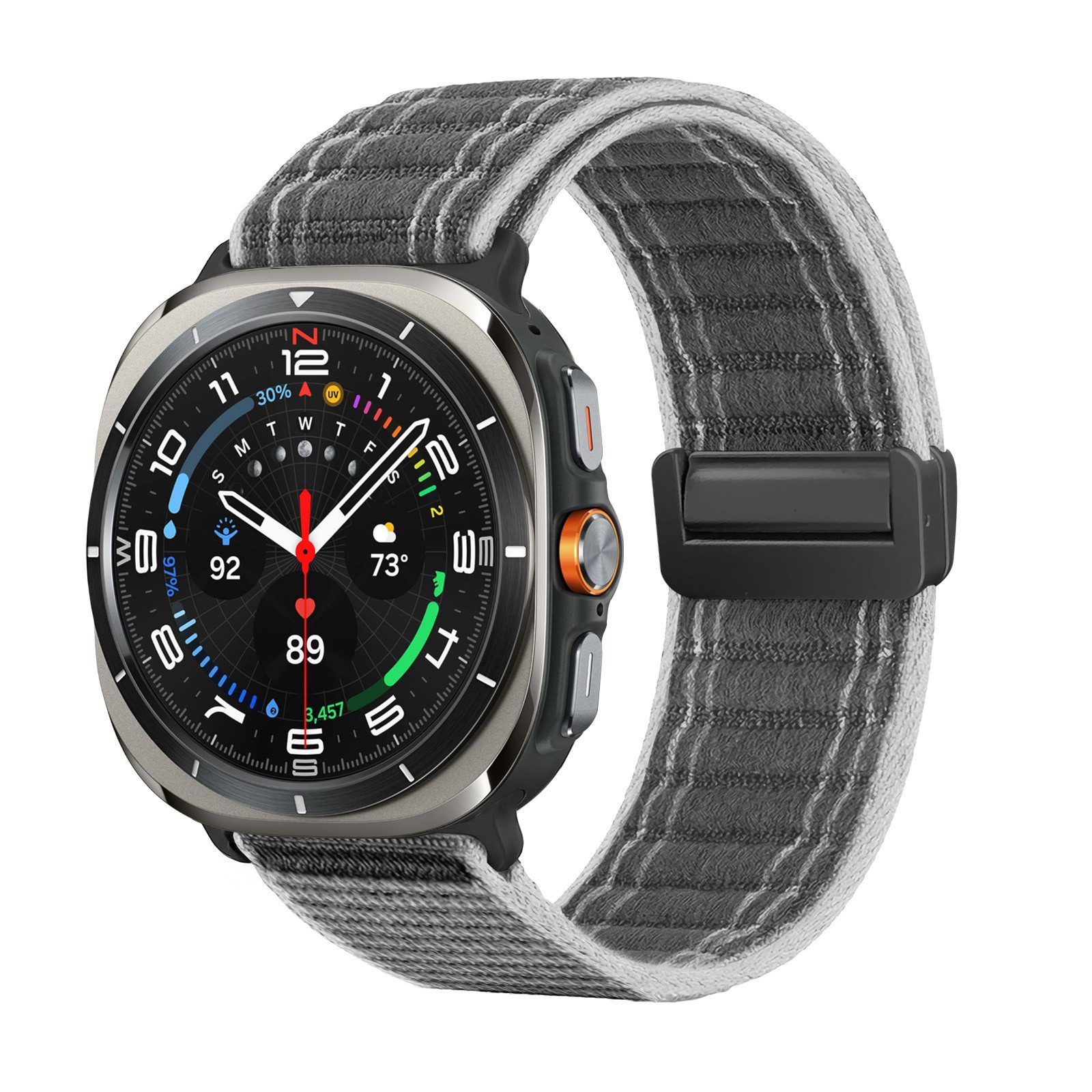 Tec-Expert Smartwatch-Armband für Samsung Galaxy Watch Ultra 47 mm Armband Ersatz Wechsel Band, Nylon Textil mit Magnetverschluss, stufenlos Verstellbar atmungsaktiv
