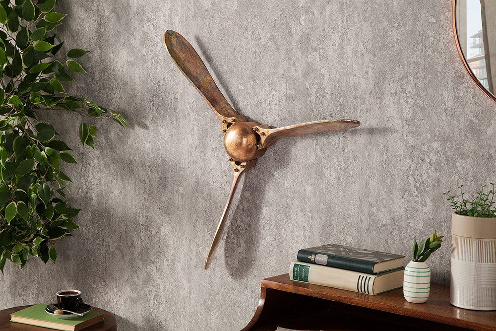 riess-ambiente Wanddekoobjekt SCREW III 60cm kupfer (Einzelartikel, 1 St), Wohnzimmer · Metall · Flugzeug-Propeller · Schlafzimmer