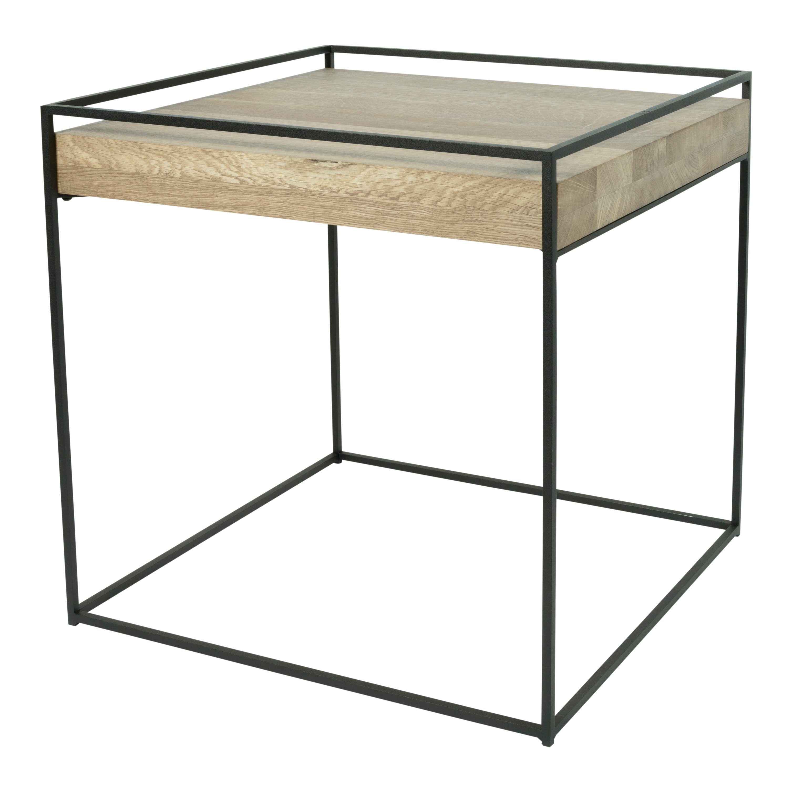 Torna Design Furniture Beistelltisch Torna Beistelltisch THIN WOOD 40 BIANCO - Black 46x46x46cm