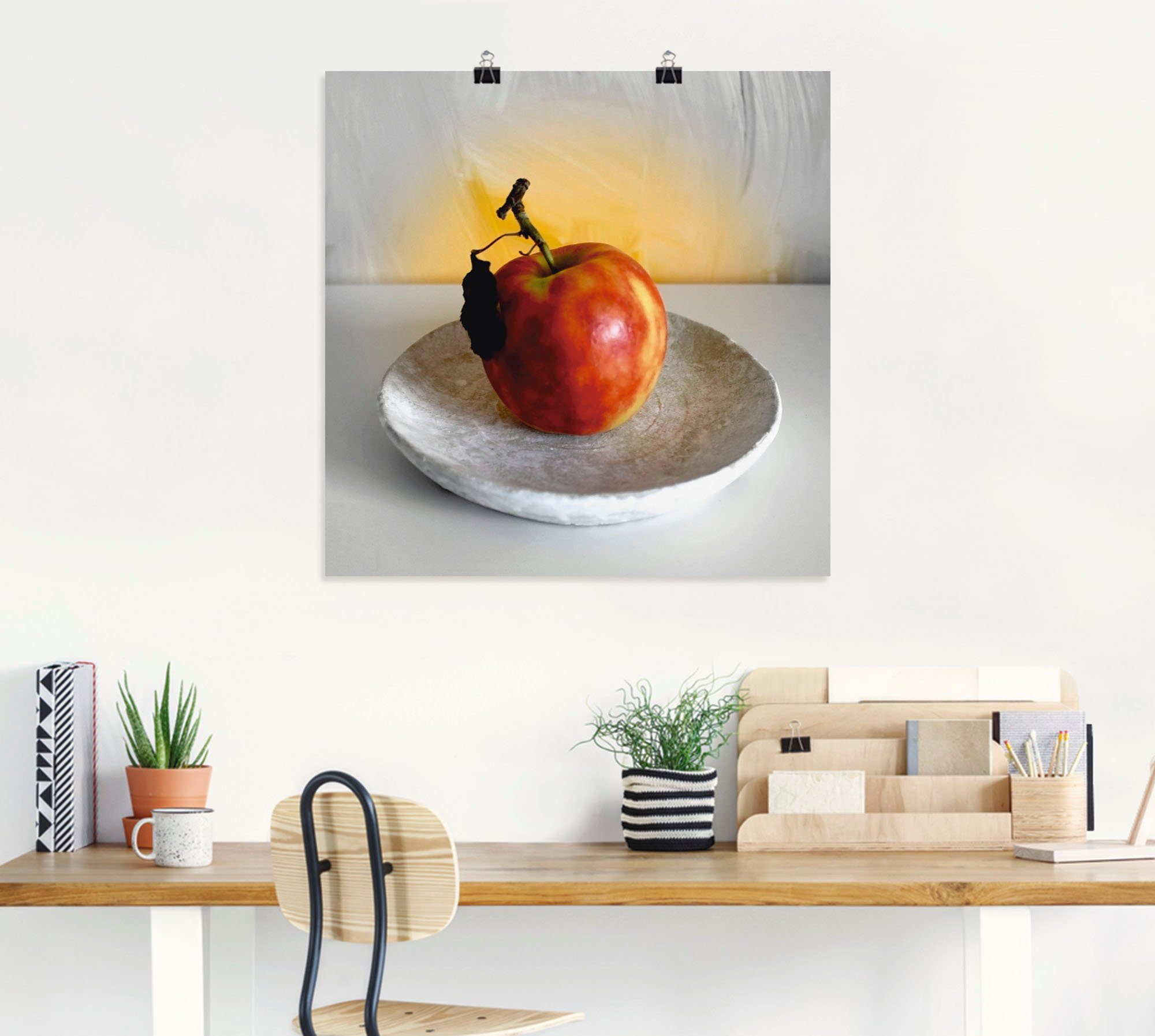 Artland Wandbild Ein Apfel (1 Tag, Größen als Leinwandbild, Poster oder Alubild, St), in am Wandaufkleber versch. Arrangements
