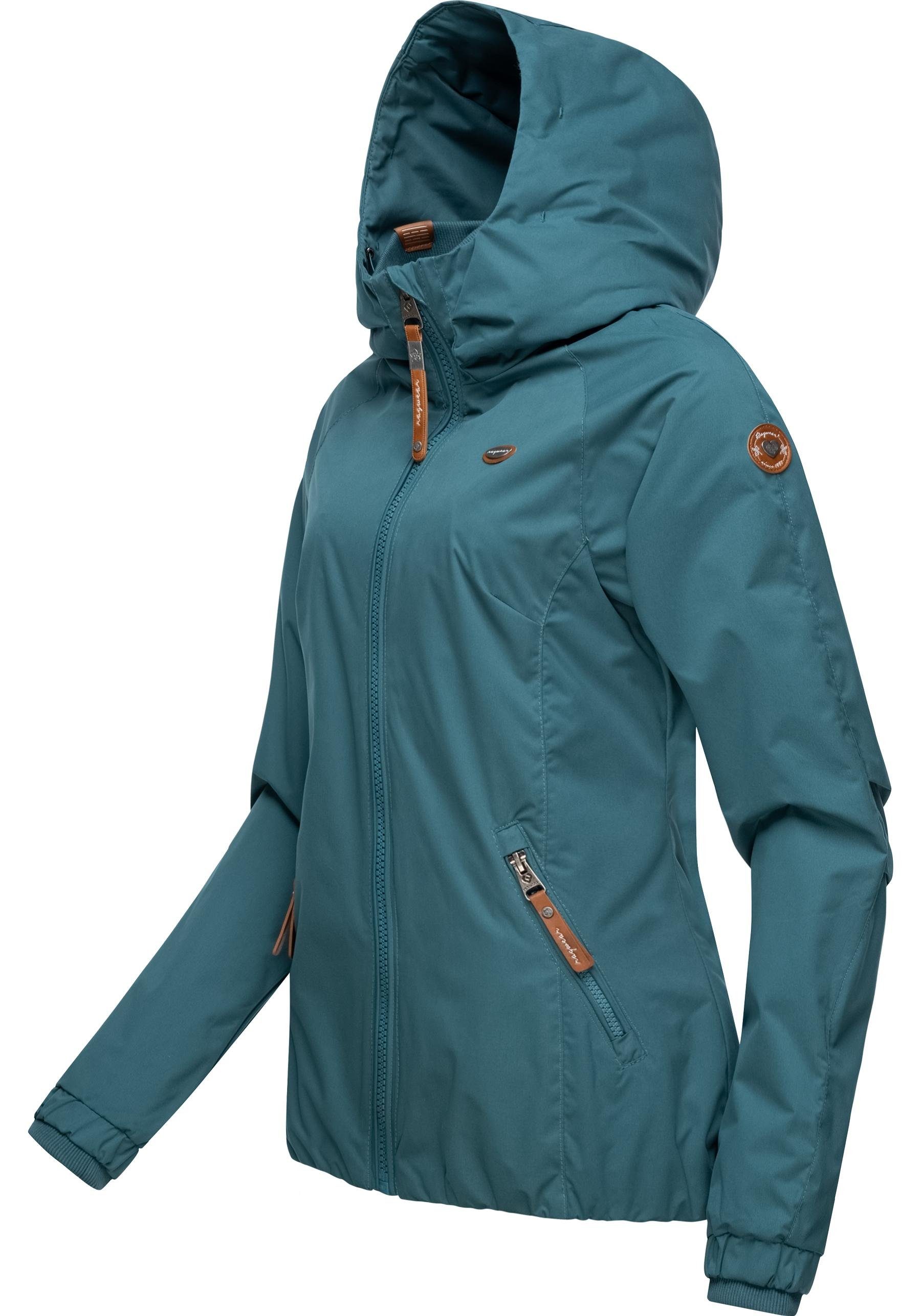 ocean Dizzie mit stylische Übergangsjacke Ragwear Outdoorjacke großer Kapuze