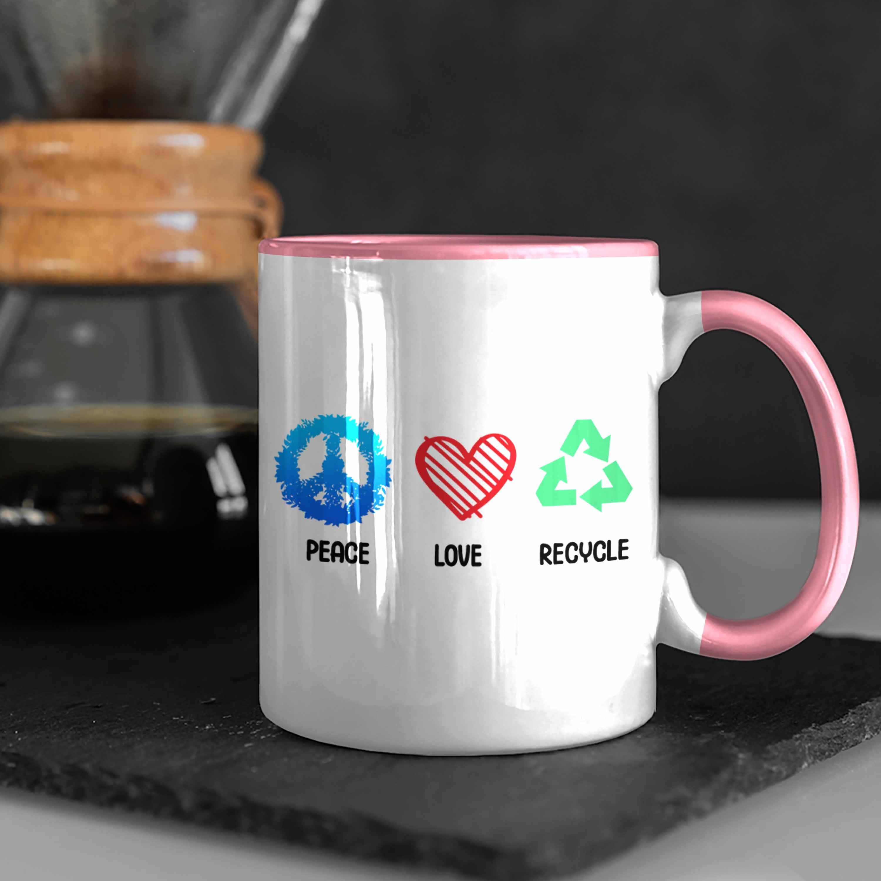 Trendation Tasse Welt Geschenk Retten Generation Aktivisten Umwelt Tasse Recyceln Rosa