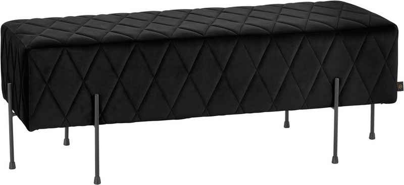 Leonique Sitzbank »Cavalino«, mit Velvetbezug und mit schwarzen Metallbeinen, auch als Garderobenbank oder Bettbank geeignet