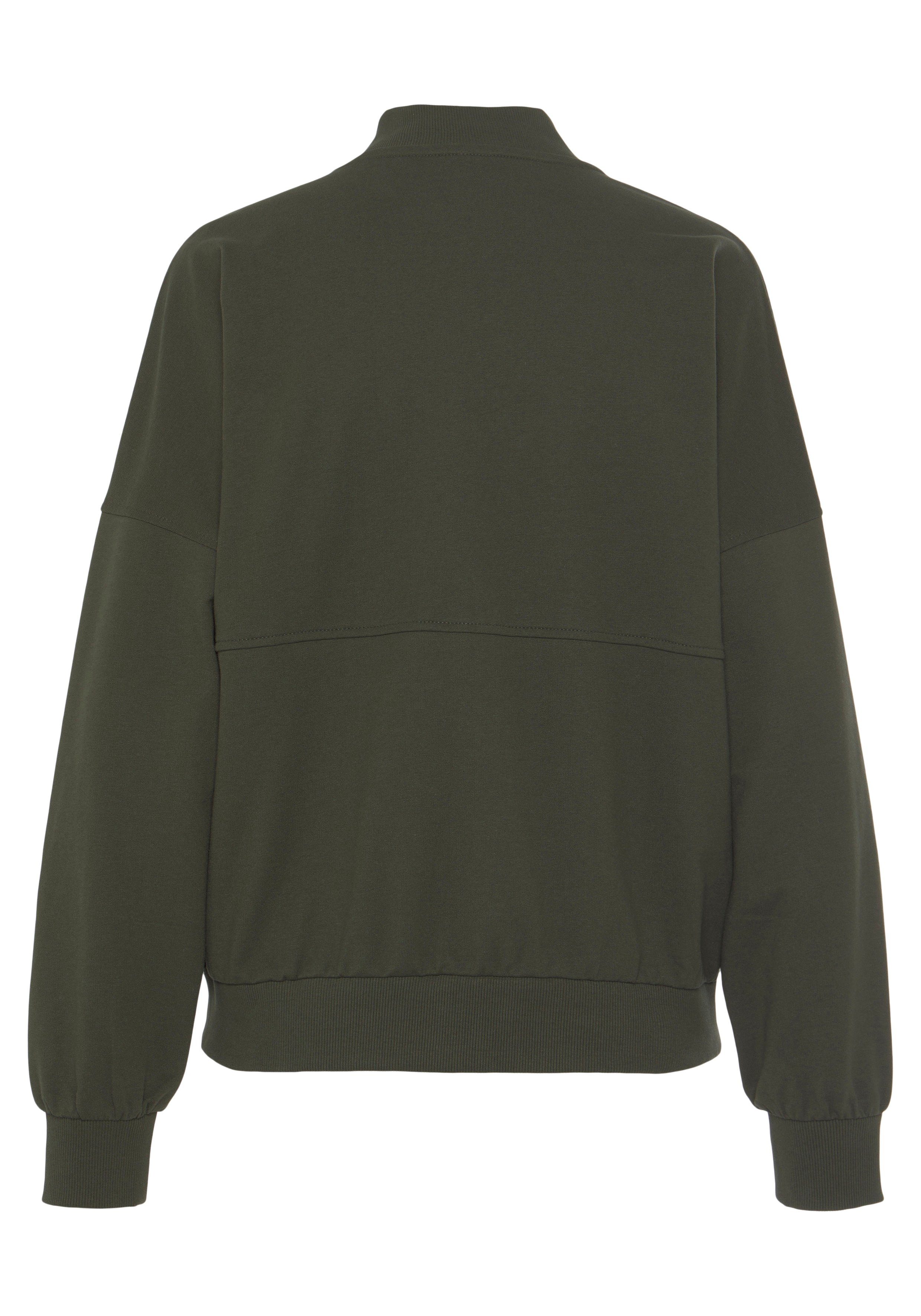 FCUK Sweatjacke mit Kragen und durchgehenden Reißverschluss