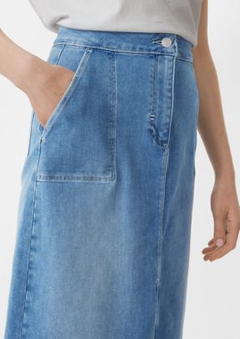 comma casual identity Maxirock Midi-Rock aus Denim Schlitz