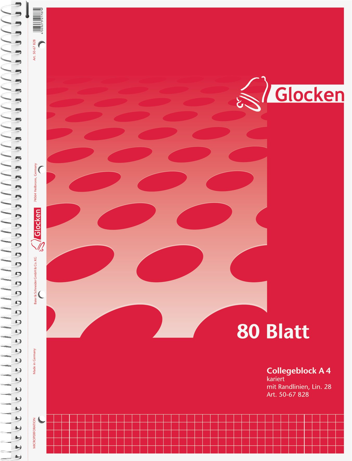 GLOCKEN Collegeblock Glocken Collegeblock A4 ECF Lineatur 28