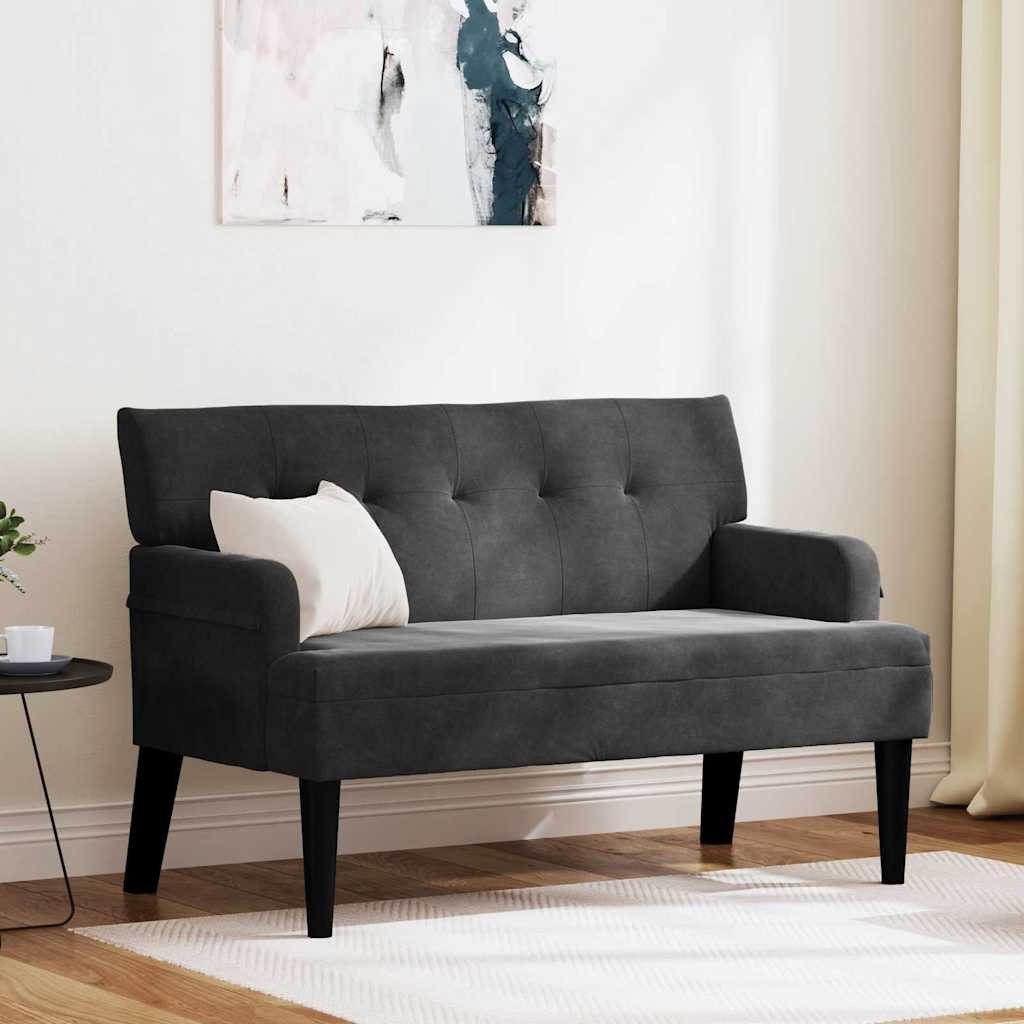 vidaXL Sitzbank Chesterfield Bank Schwarz 112 x 65,5 x 75 cm Samt (1-St)