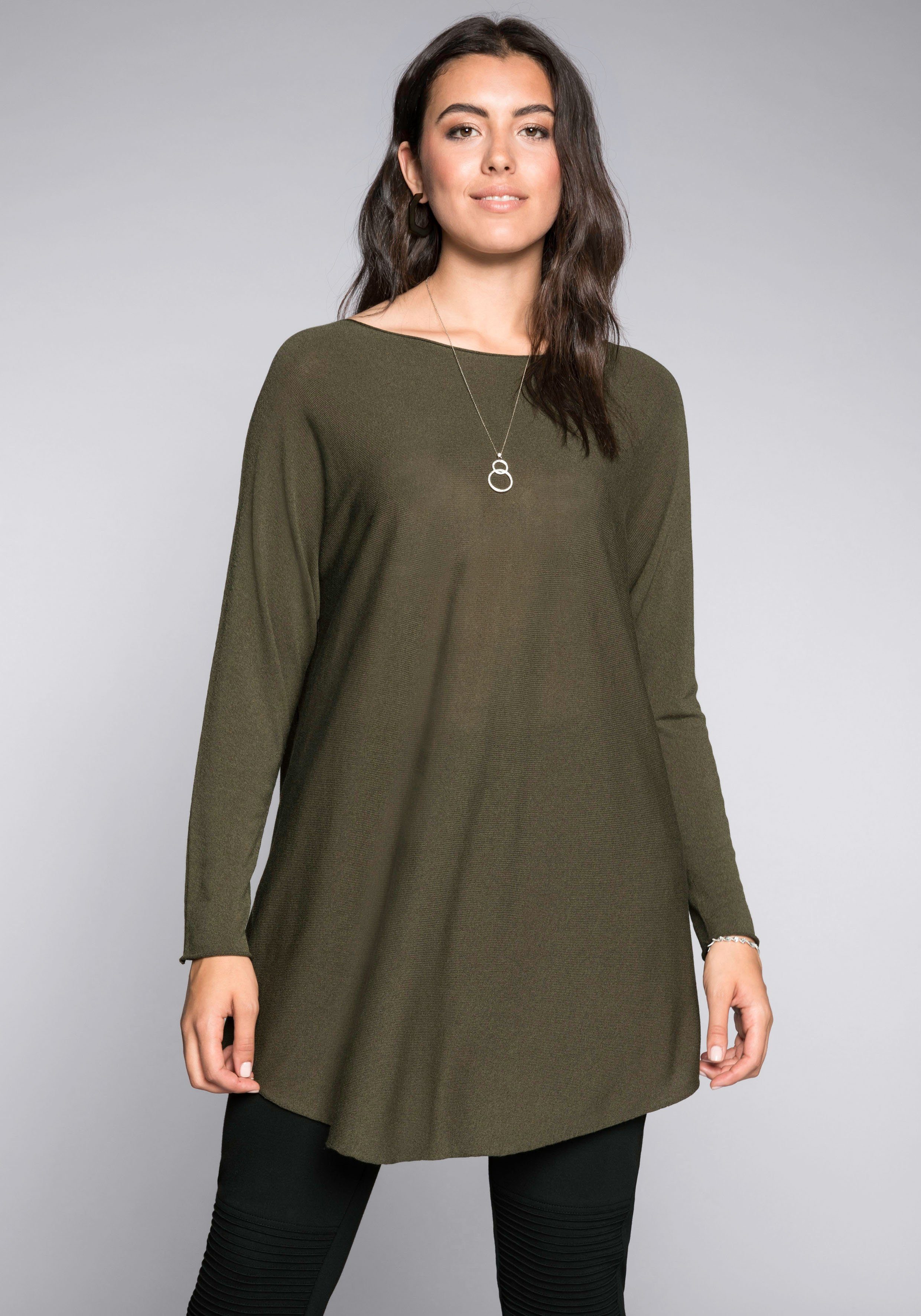 sheego Style Longpullover, Rollbündchen an Ausschnitt, Ärmelsaum und Saum online kaufen | OTTO sheego Style Longpullover, Rollbündchen an Ausschnitt, Ärmelsaum und Saum online kaufen | OTTO