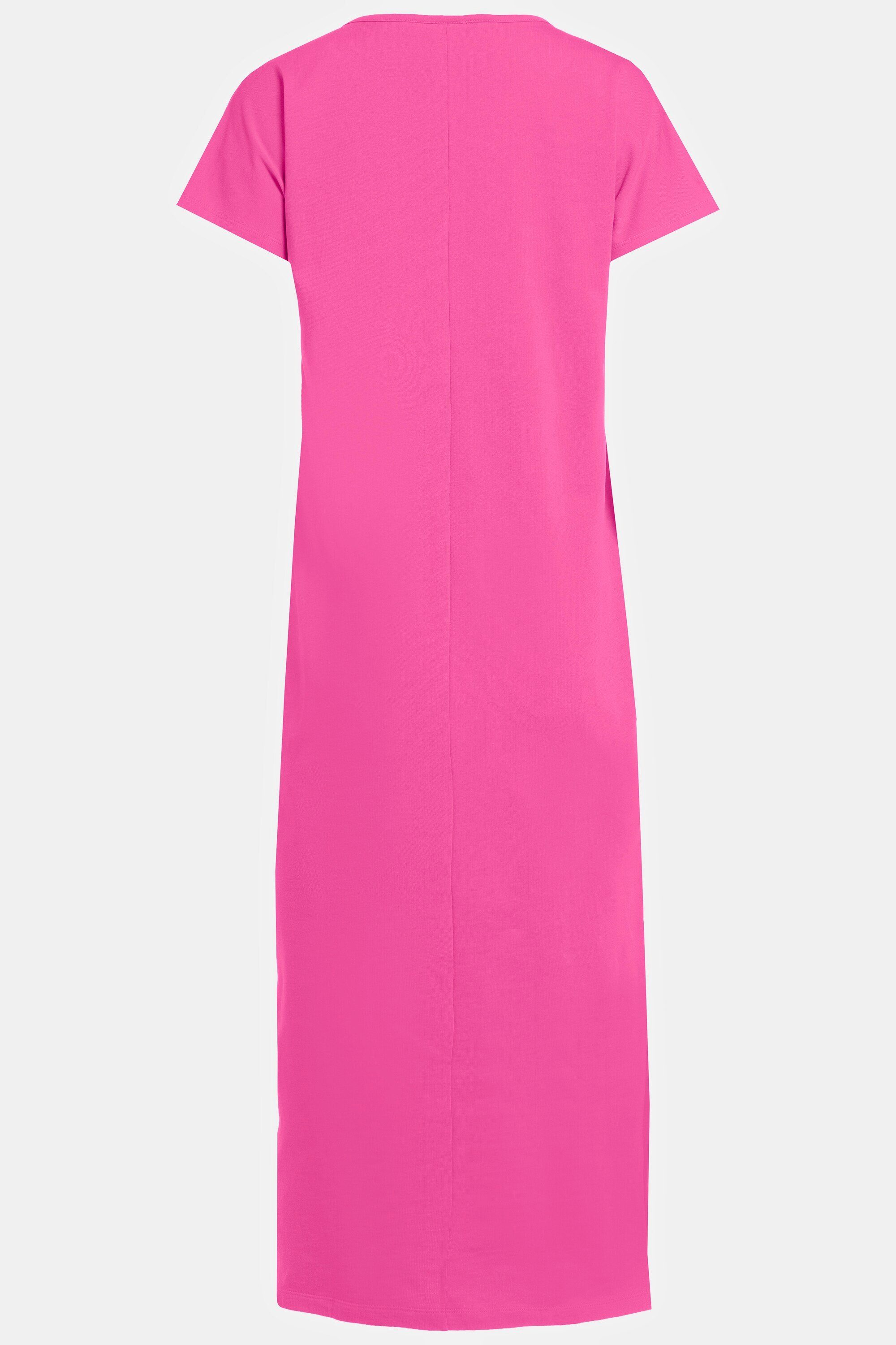 Gina pink Kleid Seitenschlitze Laura Rundhals ärmellos Jerseykleid Jersey