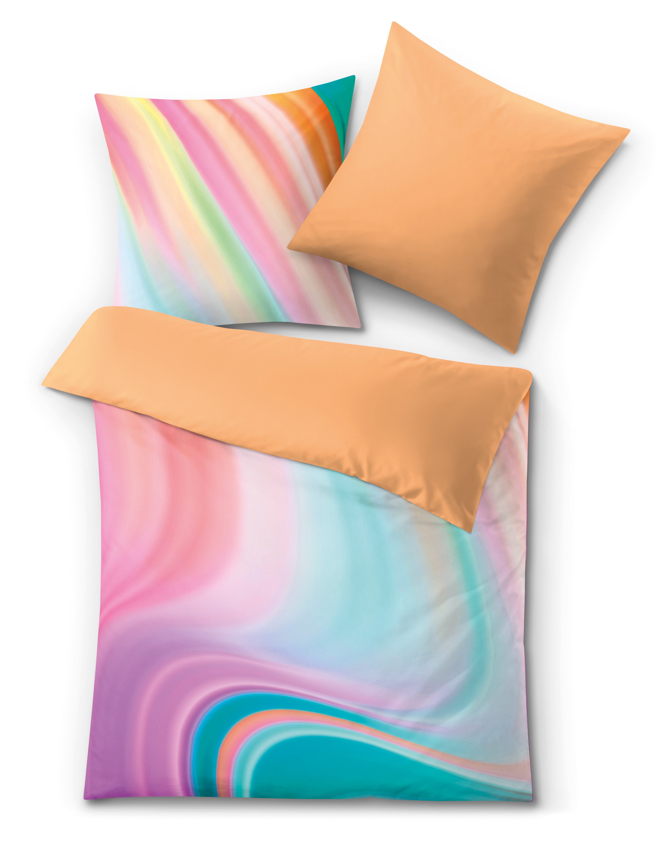 Kleine Wolke Bettwäsche Vibes, Mako-Satin, 2 teilig, mit Digitaldruck