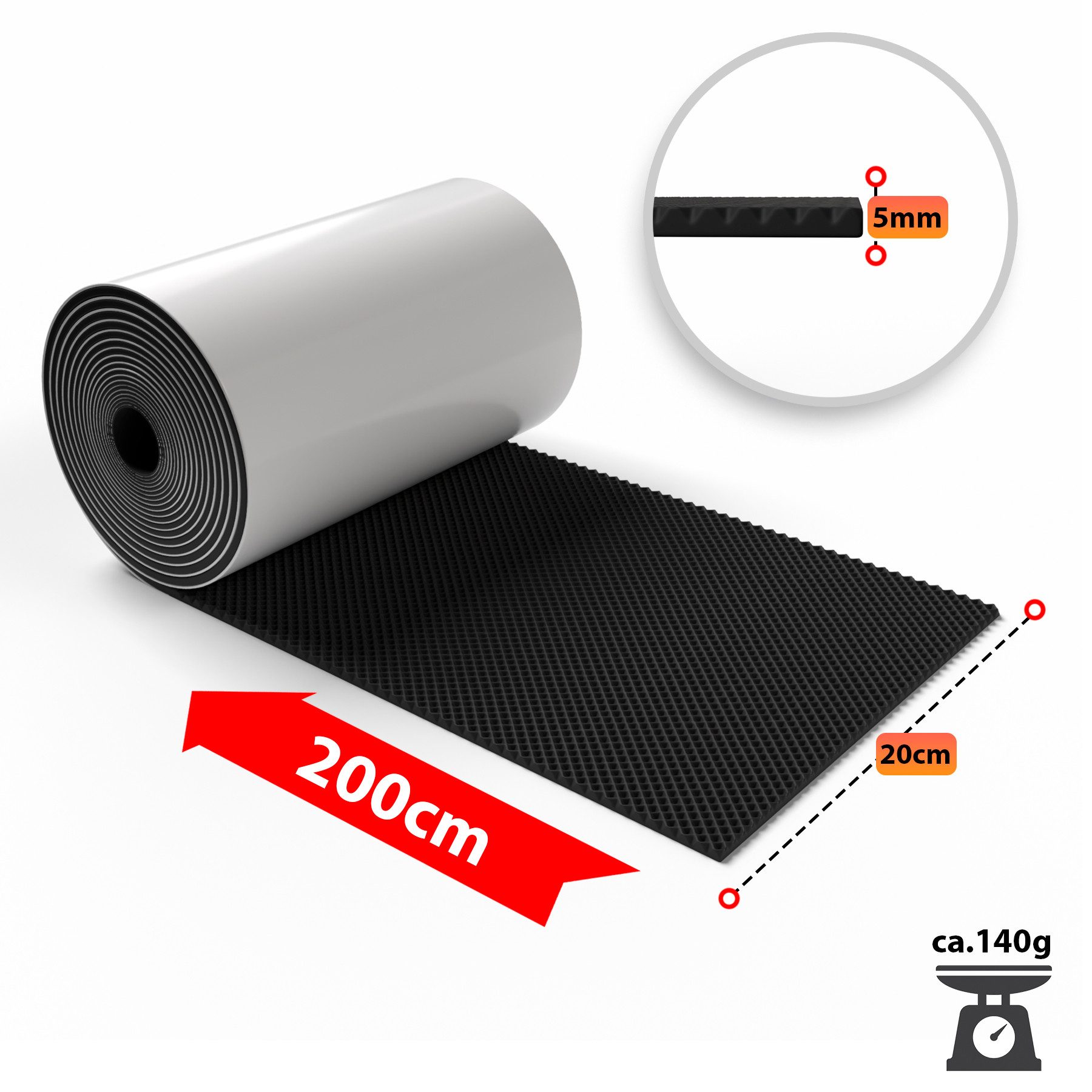 BigDean Garagen-Wandschutz 2 Rollen dicker Türkantenschutz selbstklebend 200x20x0,5cm (Set, 2 St., Rolle/n), Extra Dicker, Robuster, Widerstandsfähiger Prallschutz