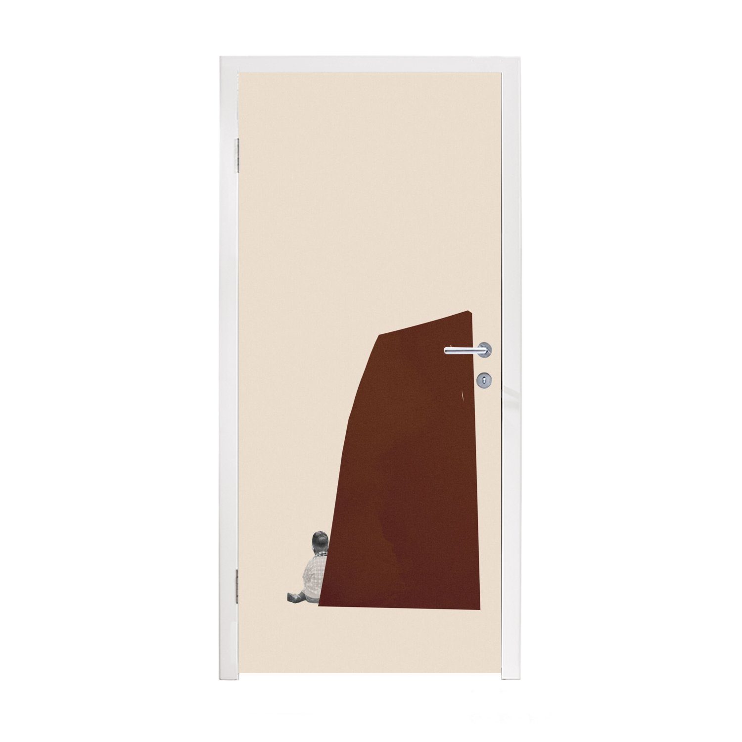 MuchoWow Türtapete Vintage Junge, 75x205 Fototapete St), Türaufkleber, Pastell - Tür, für cm (1 bedruckt, Matt, 