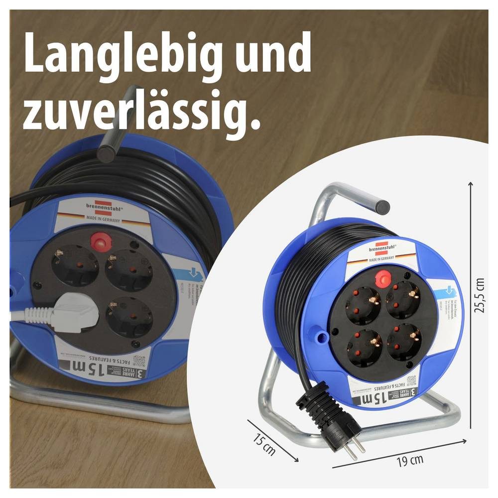 Brennenstuhl Garant Kompakt Kabeltrommel 15m 1079180004 Kabeltrommel – Bild 5 von 5