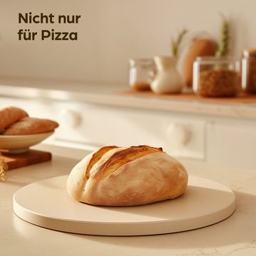 Praknu Pizzastein für Backofen, Gas und Grill Rund 30 cm Ø Pizzen Ofen Set, Cordierit, (1-St), Für Knusprigen Boden - bis 900 °C - Wärme Speichernd