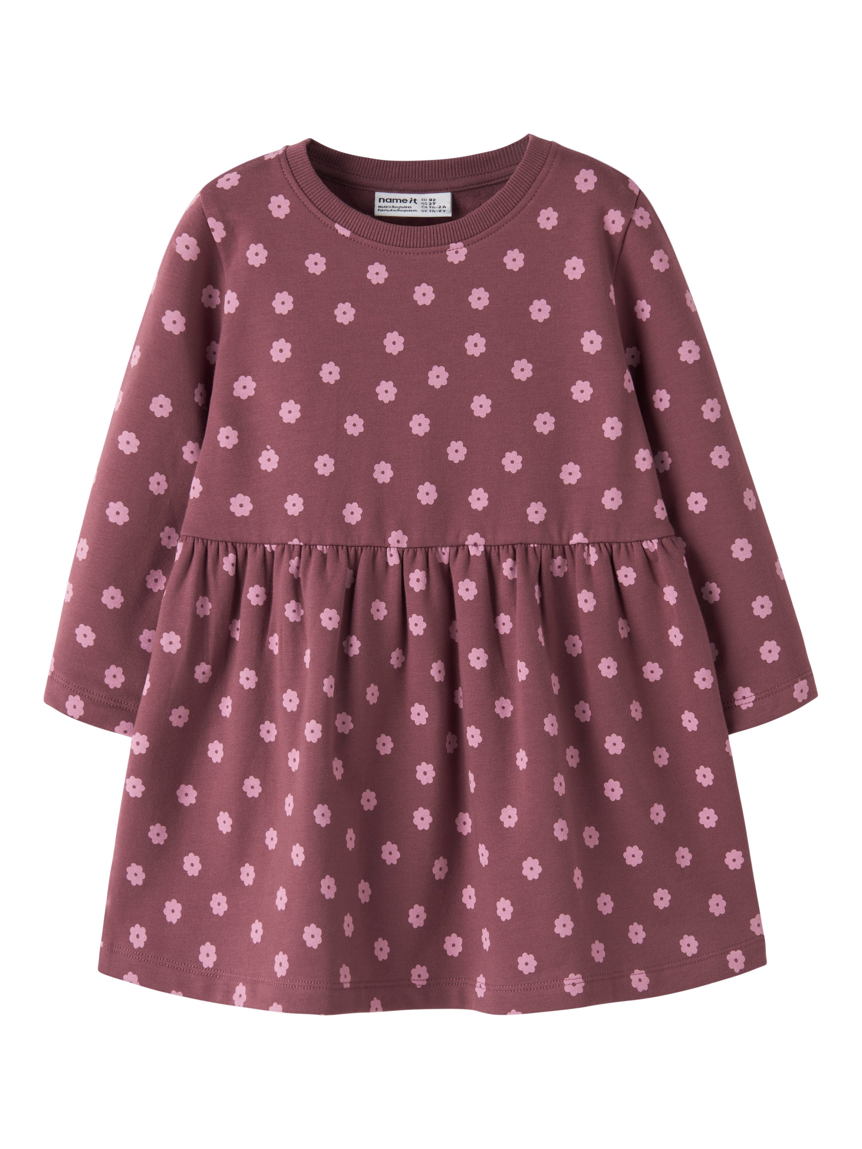 Name It Sweatkleid NMFDAVINA LS SWEAT BRU DRESS NOOS im tollen Alloverprint