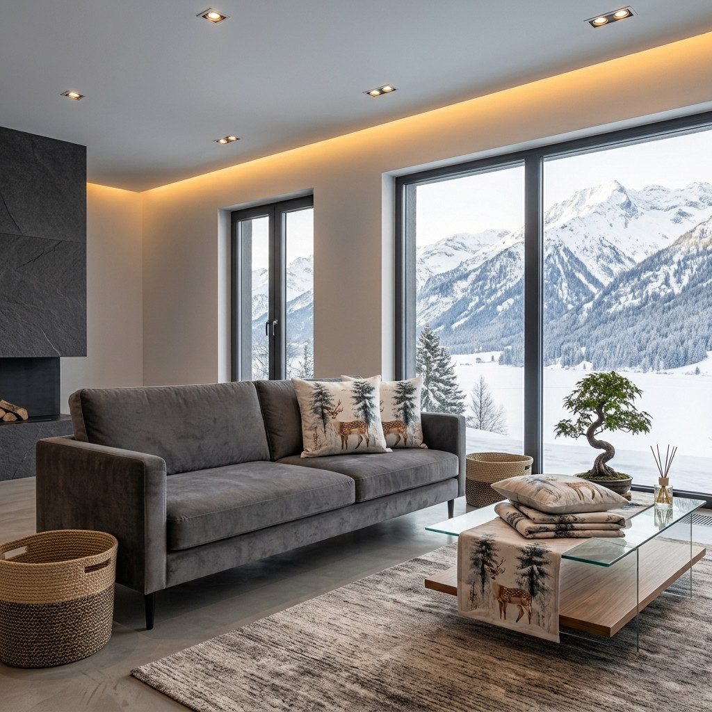 Home-trends24.de Tischläufer Hirsch Winter Tischläufer Kissenhülle Tisch Sofa Deko wählbar (1-tlg)