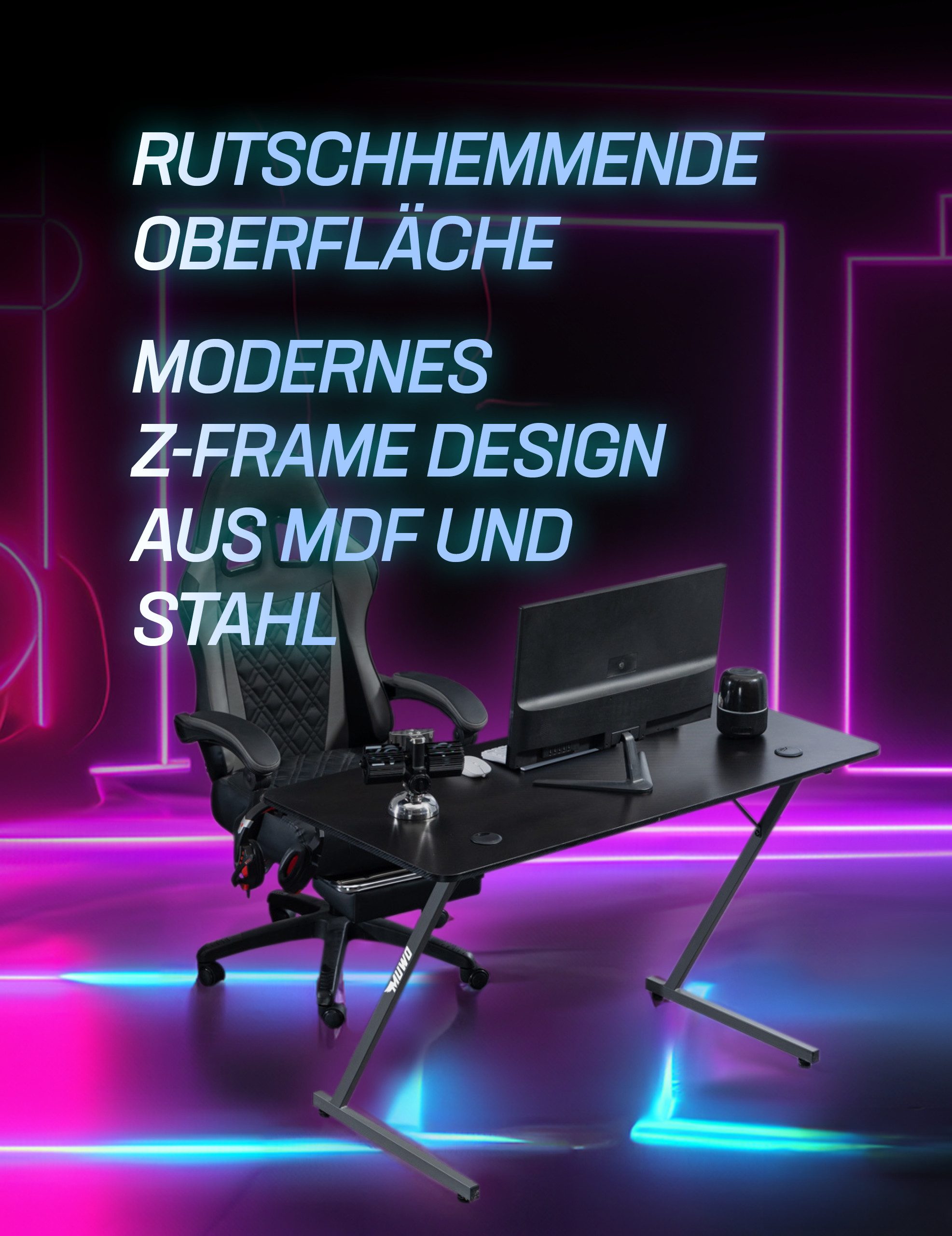 MUWO Gamingtisch "Vision" E-Sports Gamingtisch