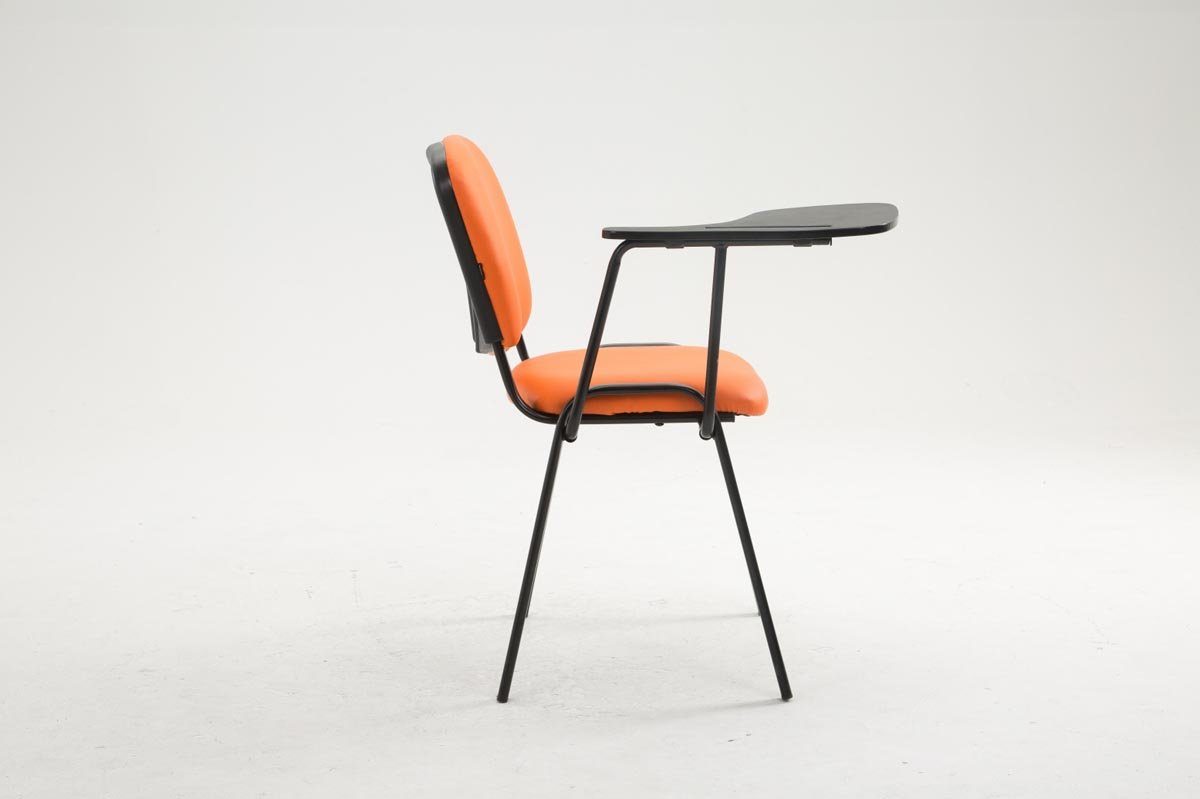 TPFLiving Besucherstuhl - - orange (Besprechungsstuhl hochwertiger Keen Warteraumstuhl Gestell: Sitzfläche: Kunstleder - Metall Konferenzstuhl Polsterung mit - Messestuhl), schwarz