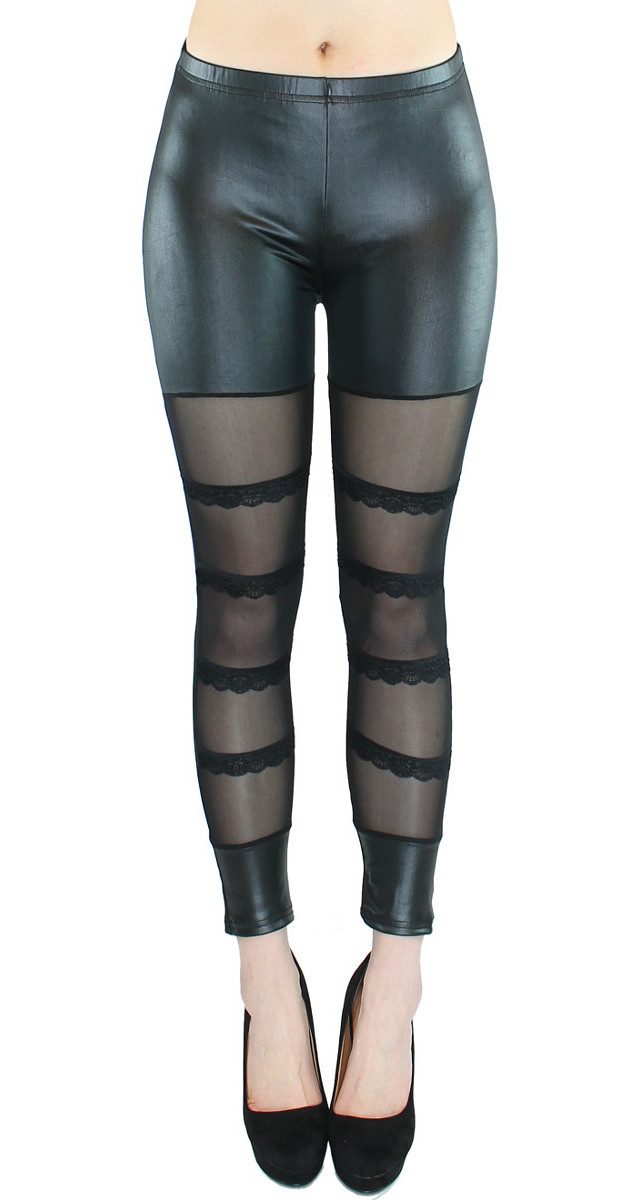dy_mode Leggings Damen Leggings in Kunstleder Optik Frauen Hose Matt Wetloo günstig online kaufen